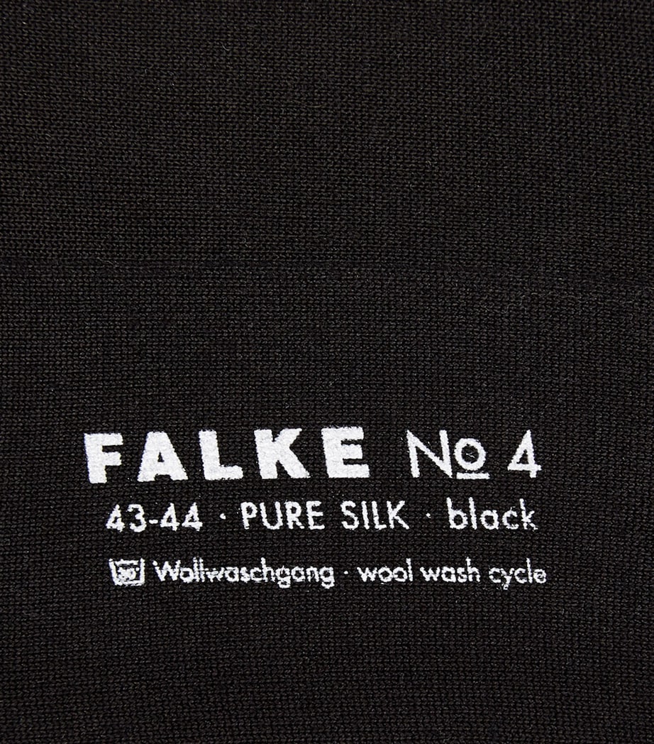 Falke Mens Silk-Blend No.4 Socks Black Image 2