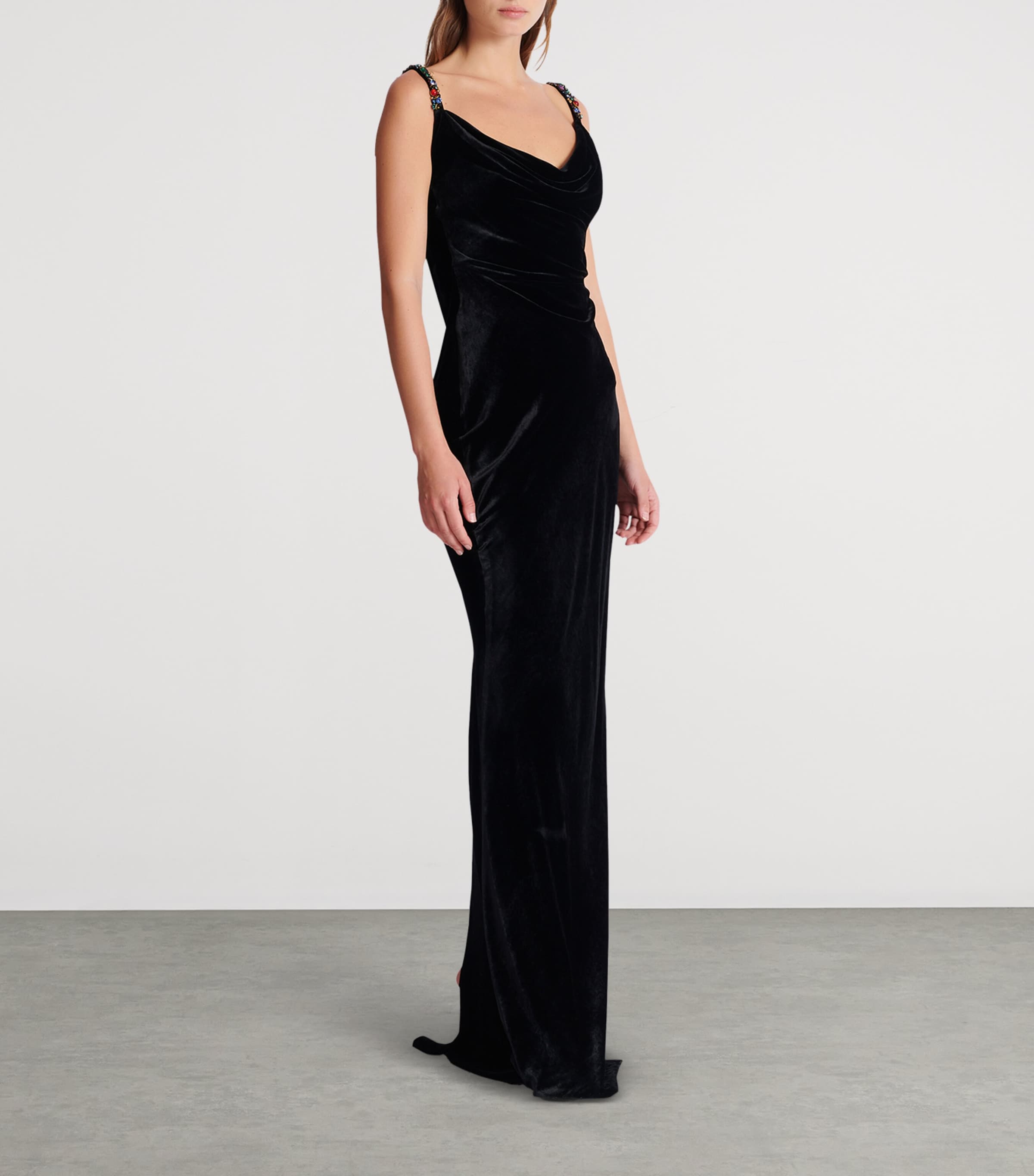 Velvet Embellished Gown EAH NOIR/MULTICO Image 2