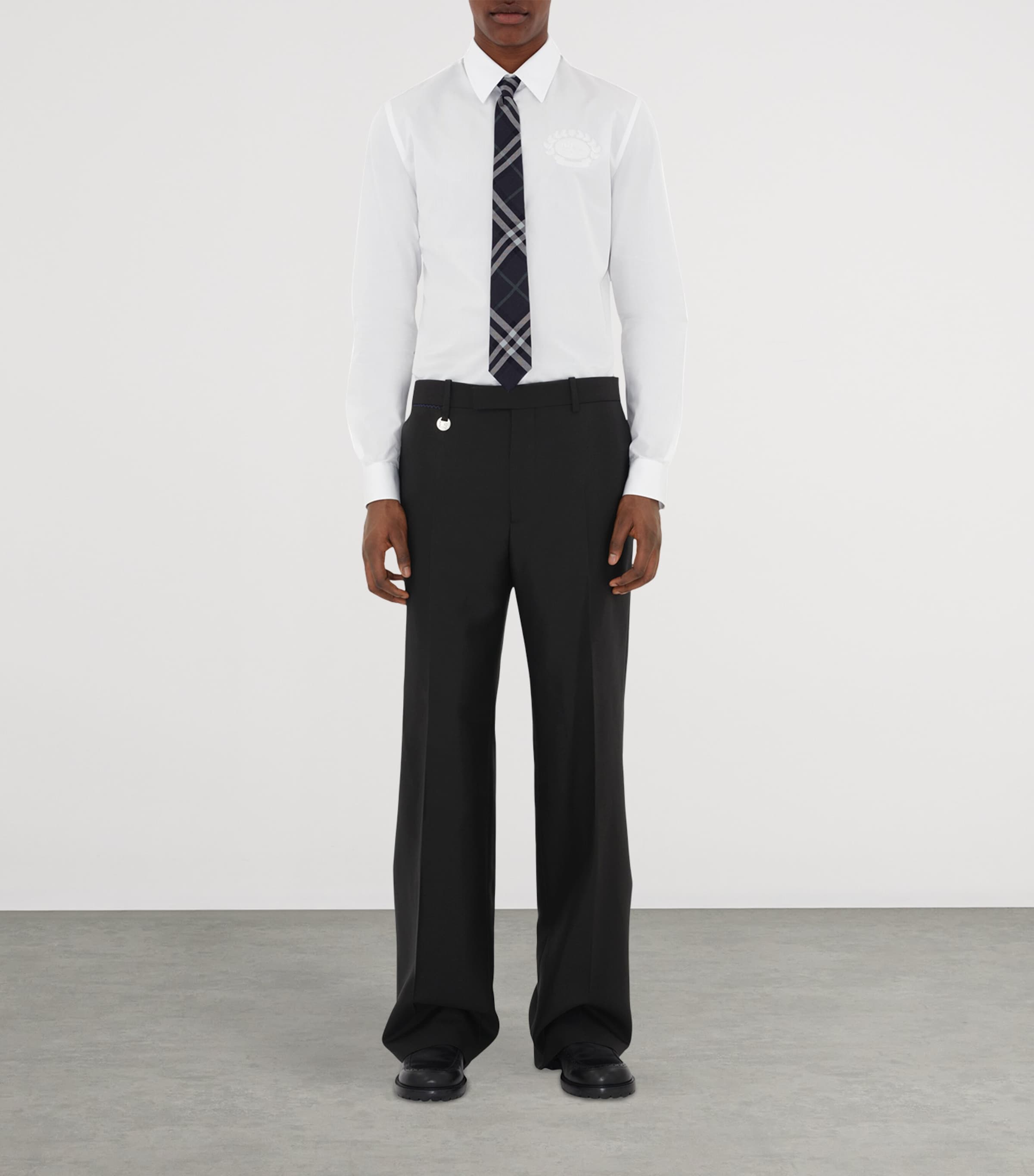 Silk Check Tie CHARCOAL IP CHK Image 2