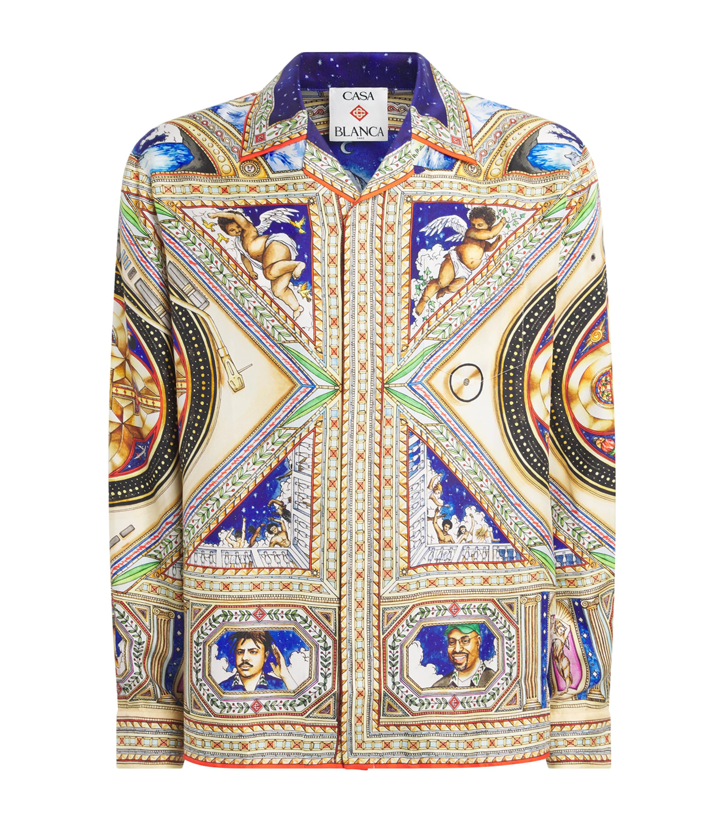 Casablanca Mens Silk Plafond Orne De Musique Shirt Take Me To Church Image 1