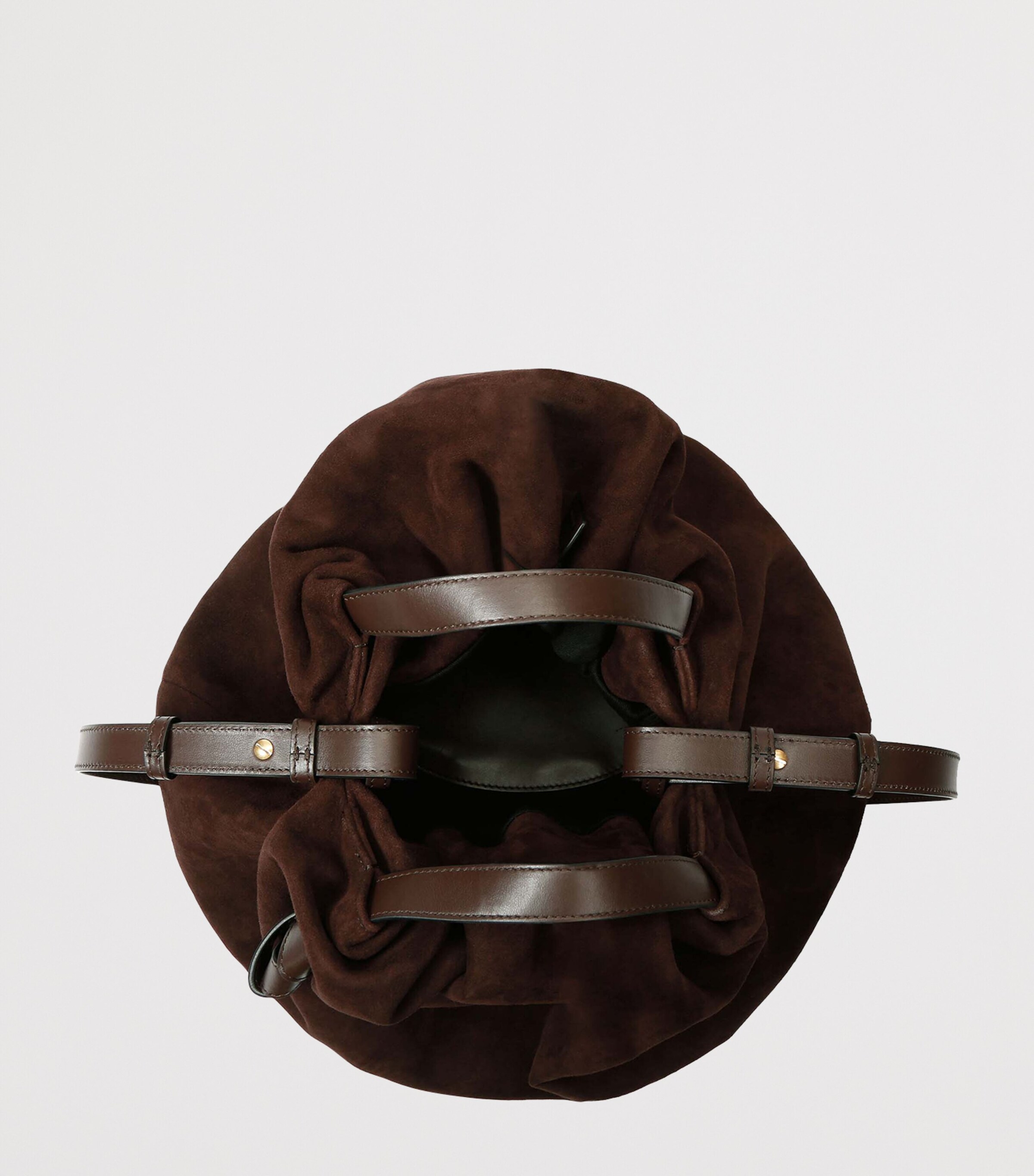 NEOUS Suede Taurus Dumpling Top-Handle Bag Dark Brown Image 3