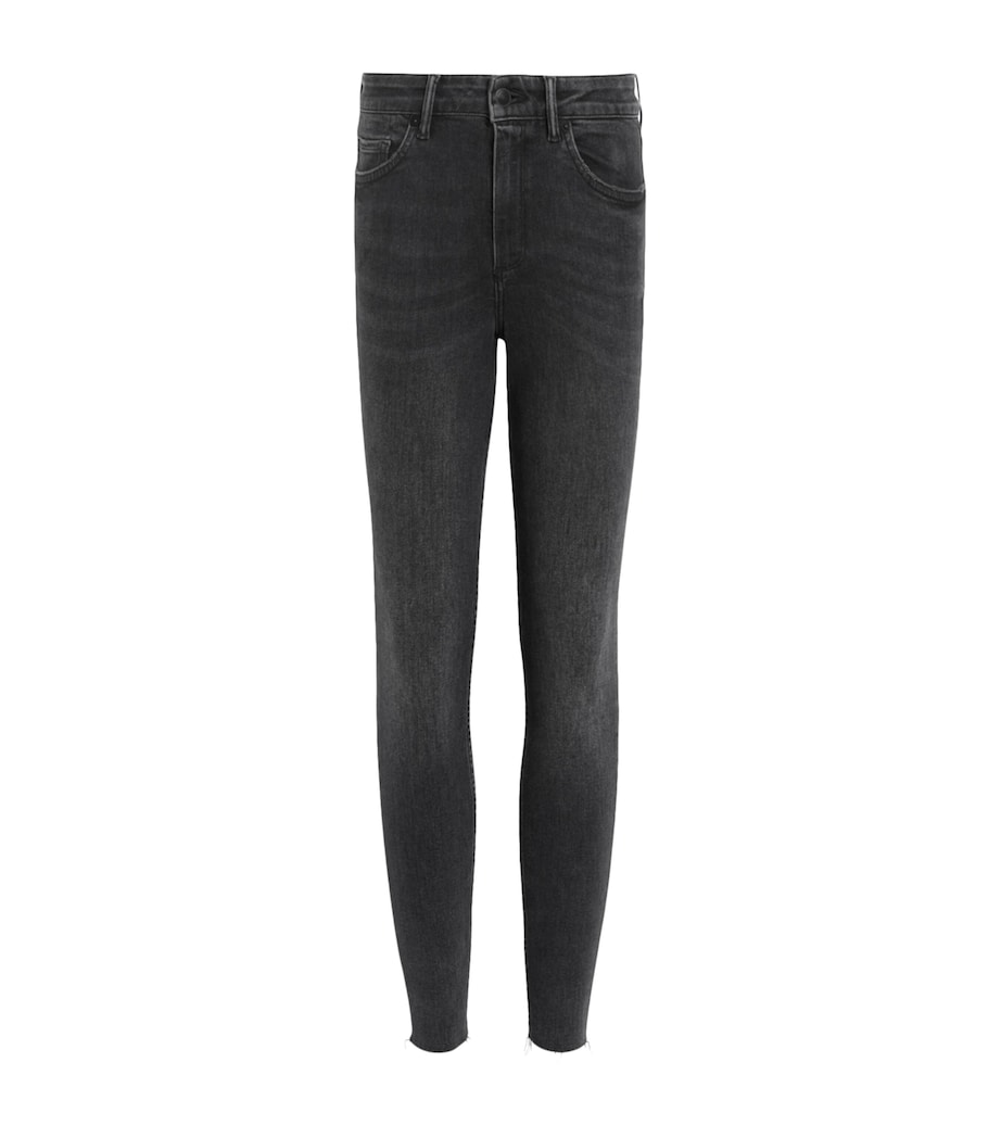 AllSaints Womens Miller Push-Up Skinny Jeans Washed Black Image 1