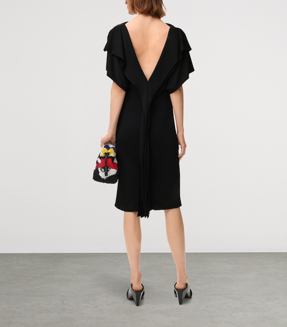 V-Back Midi Dress BLACK Image 3