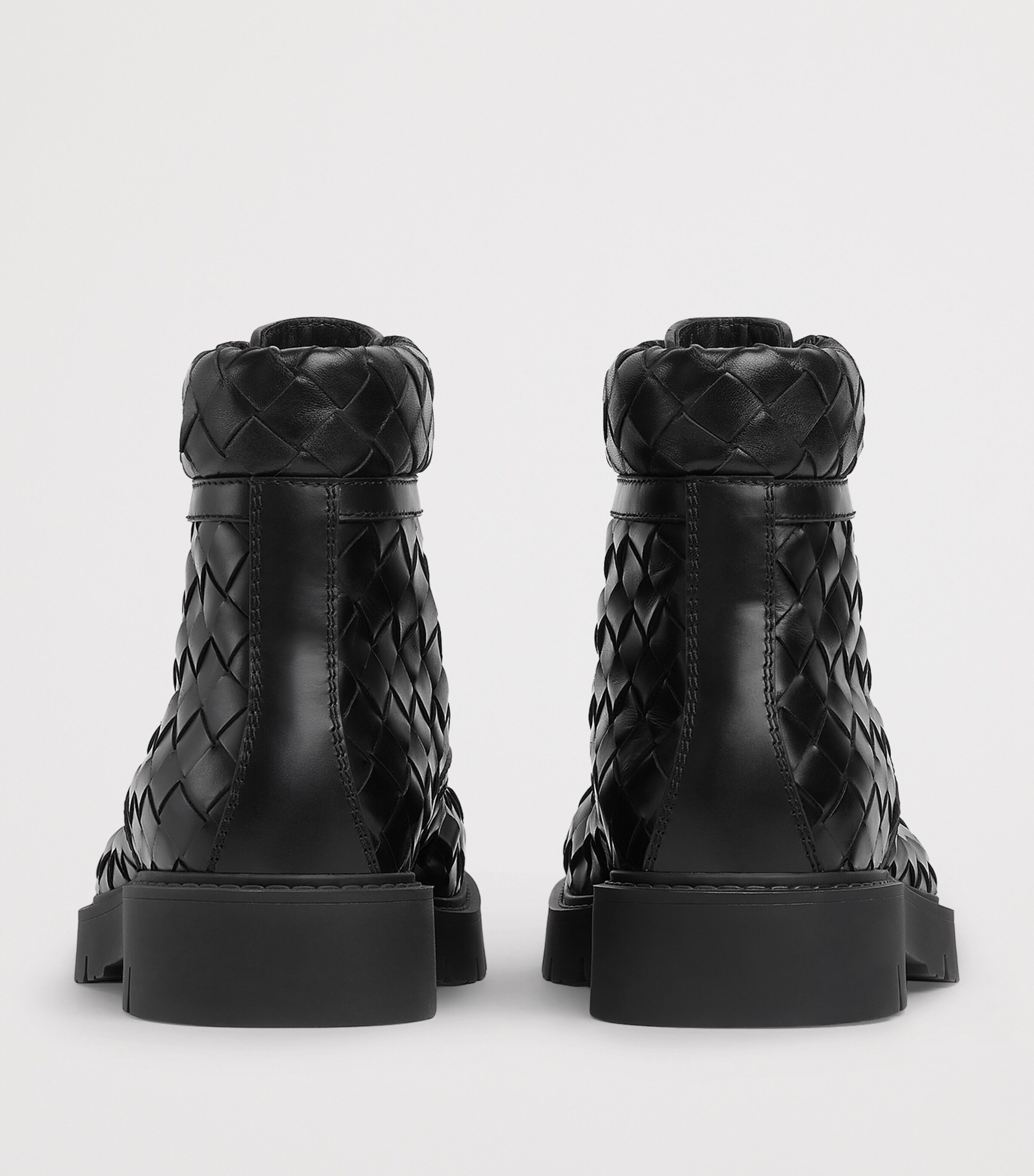 Bottega Veneta Leather All-Over Intrecciato Ankle Boots Image 4