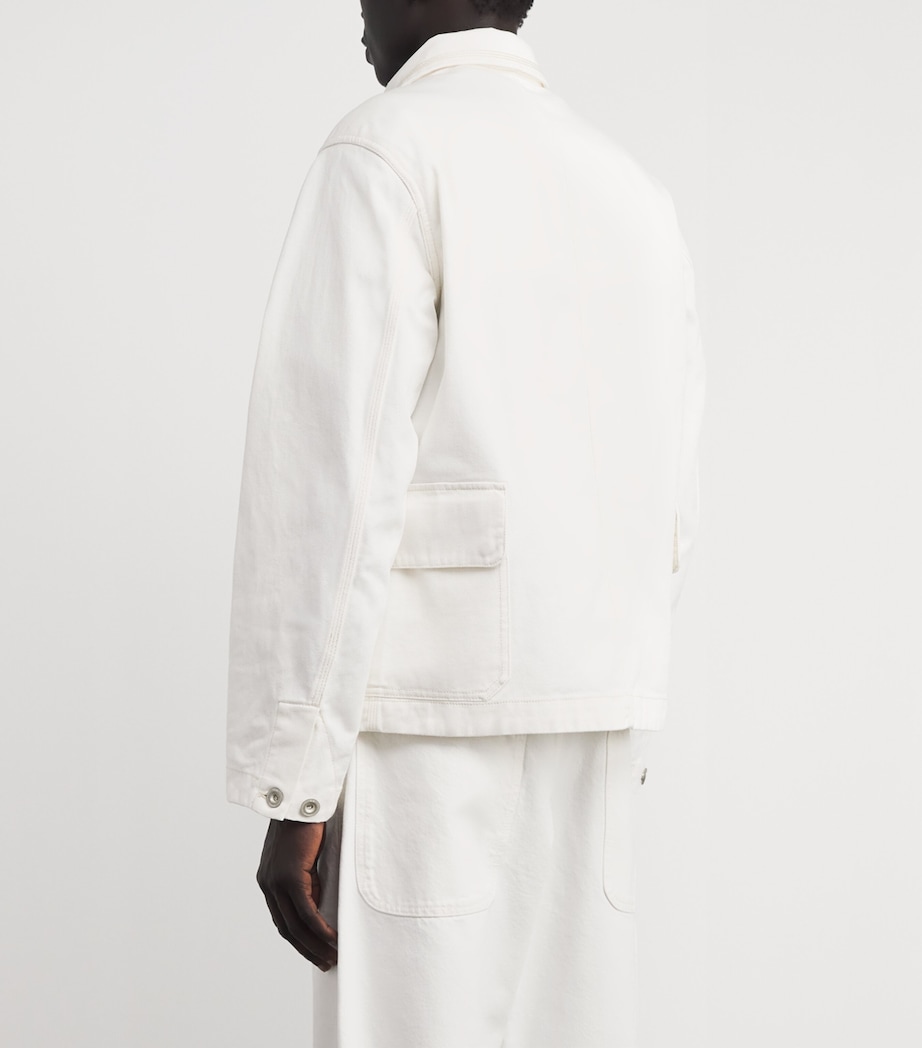 C.P. Company Mens Pocket-Detail Denim Jacket Gauze White Image 5