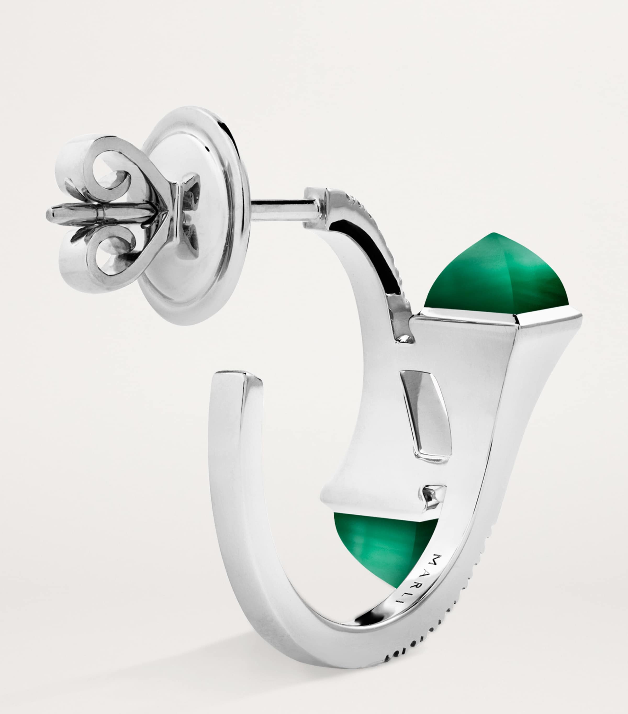 Rose Gold, Diamond and Lapis Lazuli Cleo Hoop Earrings WHITE GOLD Image 3