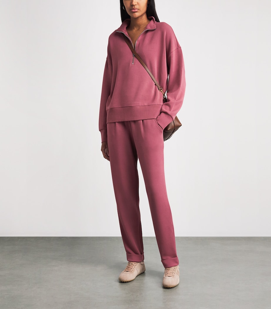 Varley Womens DoubleSoft Mavis Half-Zip Sweatshirt Wild Rhubarb Image 2