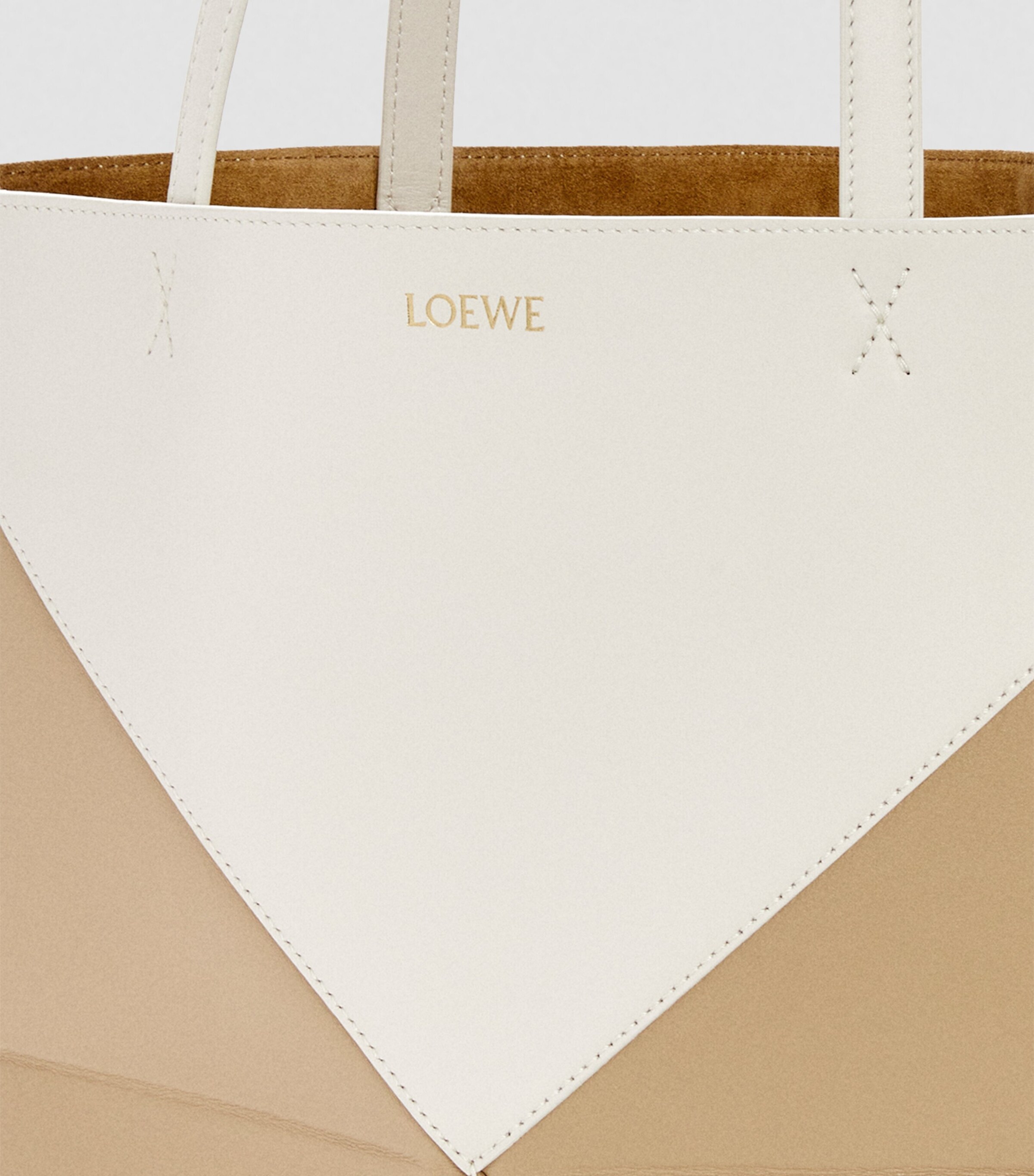 LOEWE White Medium Leather Puzzle Fold Tote Bag | Harrods US