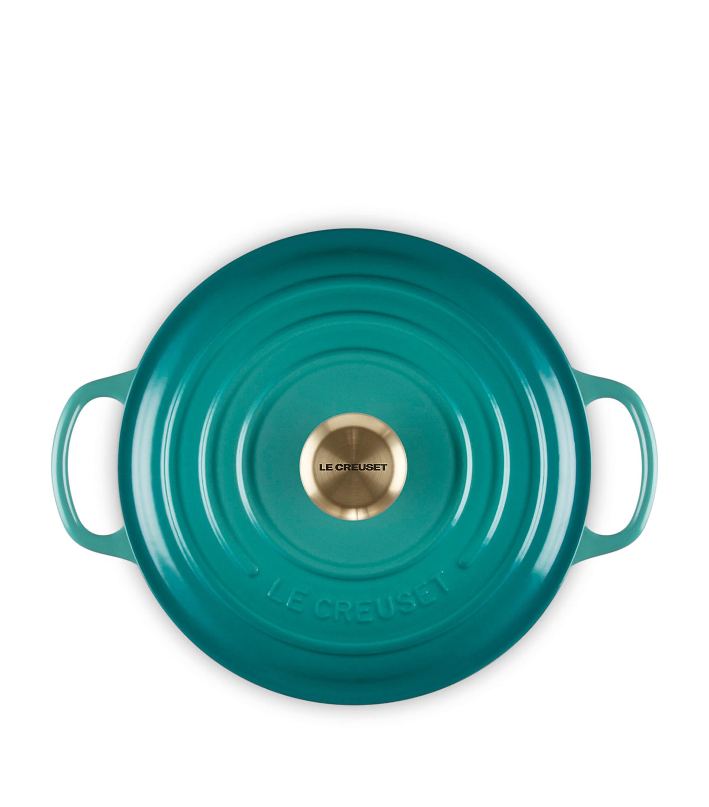 Le Creuset Cast Iron Round Casserole Dish (20cm) Bleu Riviera Image 4