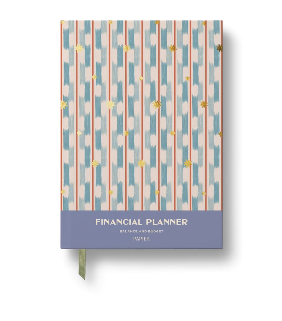 Papier Starry Ikat A5 Finance Planner Blue Image 1