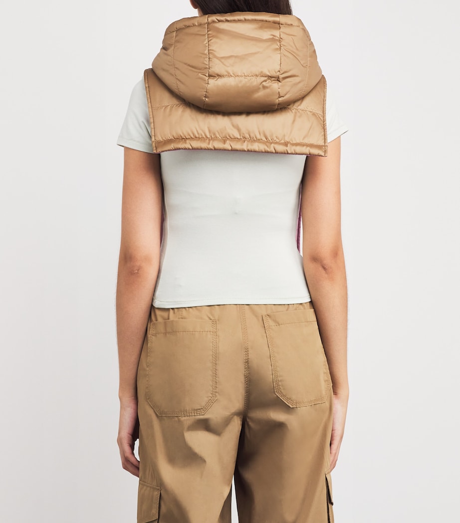 Sleeveless Puffer Gilet Insert CAMEL Image 4