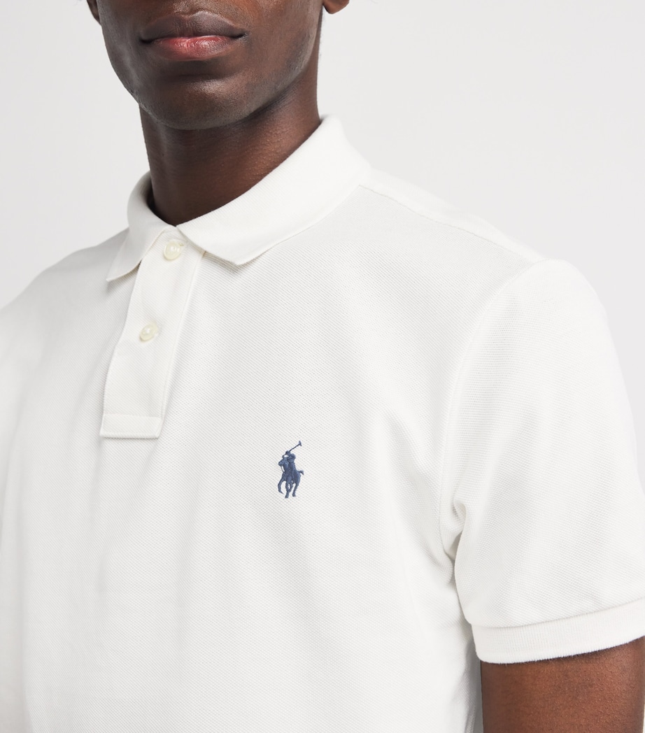 Cotton Mesh Slim Fit Polo Shirt NATURAL Image 6
