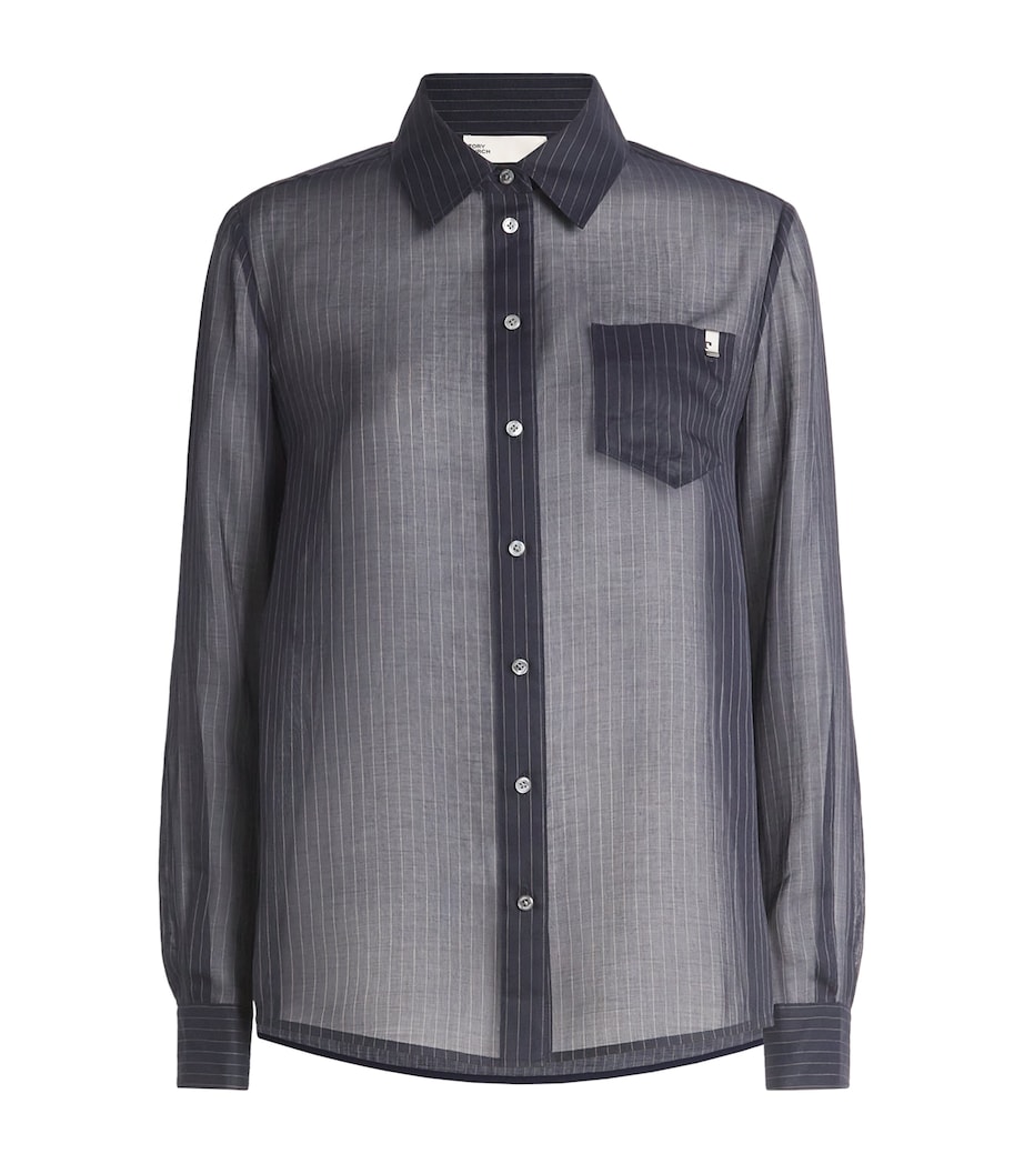 Cotton Striped Shirt 400 NAVY Image 1