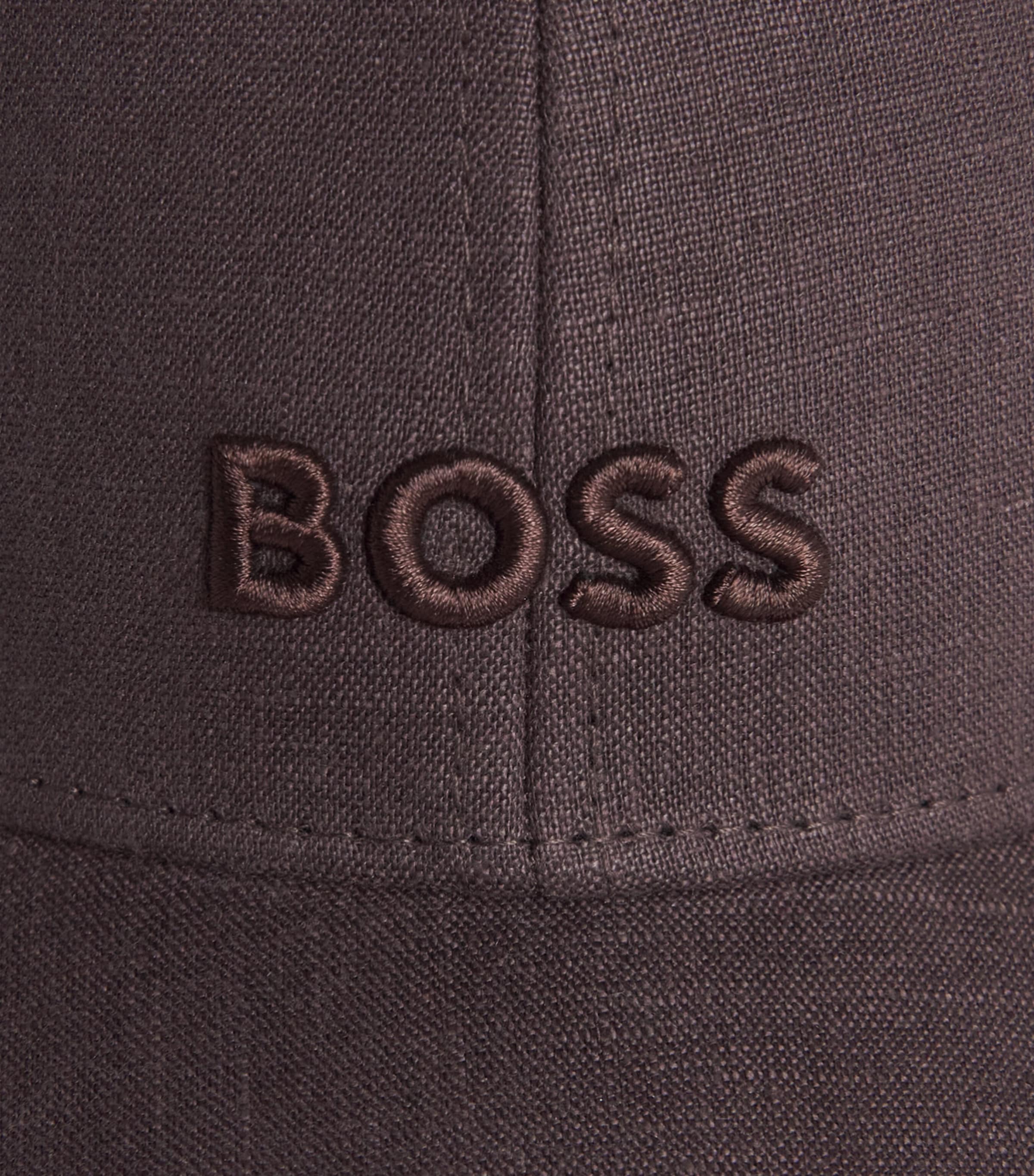 BOSS Linen Logo Cap Dark Brown Image 4