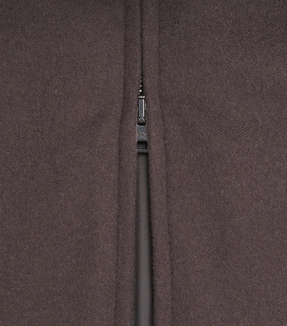 Herno Mens Wool-Cashmere Gilet Marrone Scuro Image 6