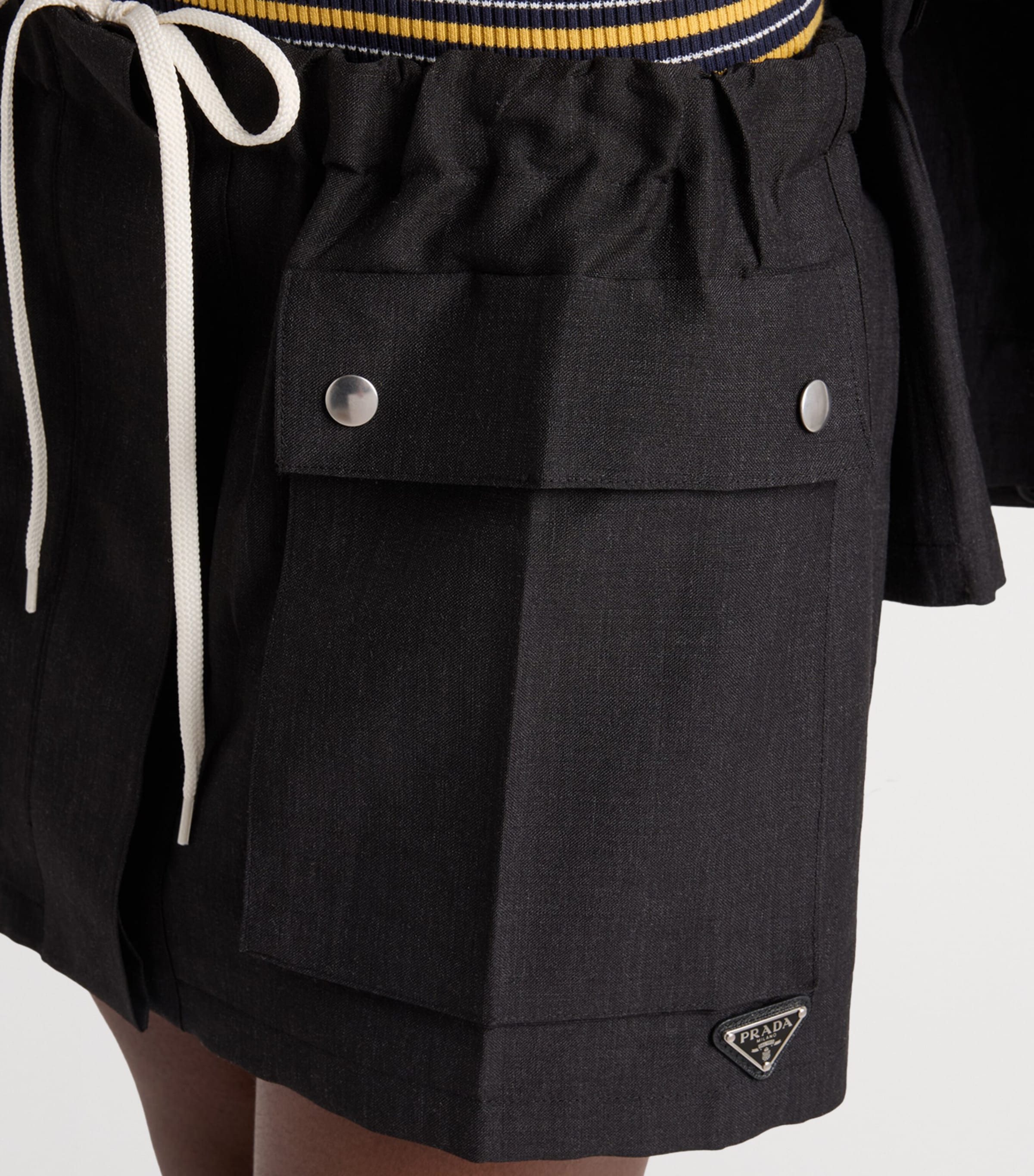 Prada Womens Mohair-Wool Mini Skirt Image 5