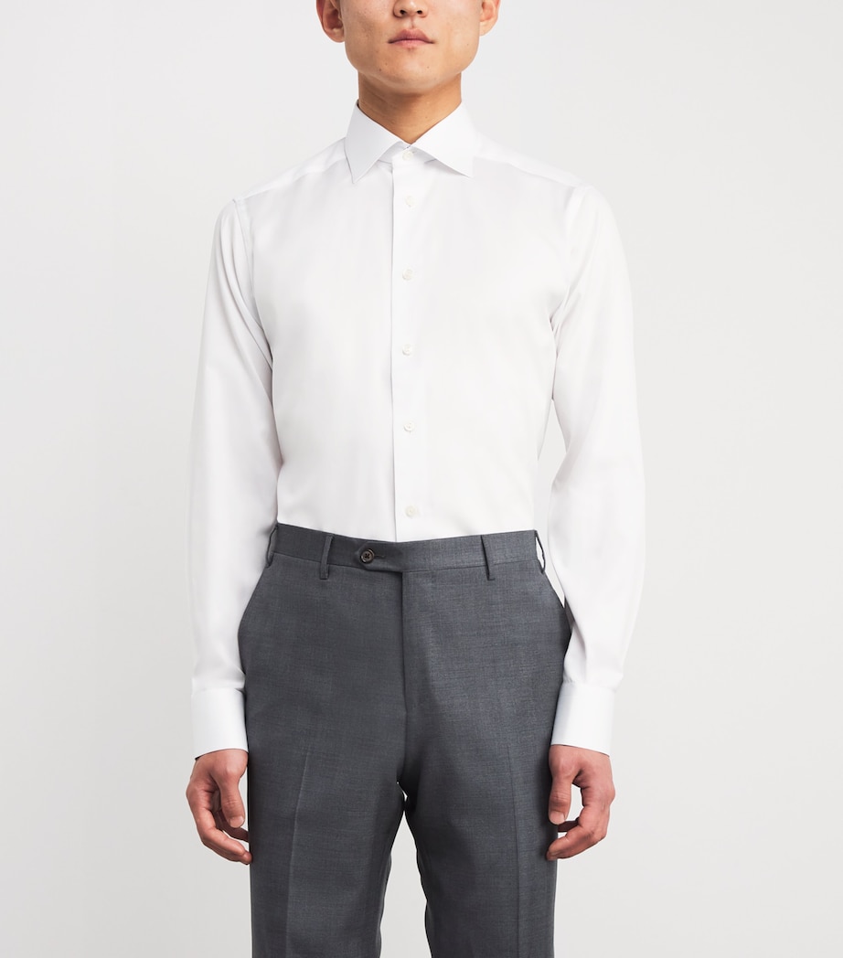Signature Twill Contrast Shirt 0WHITE Image 3