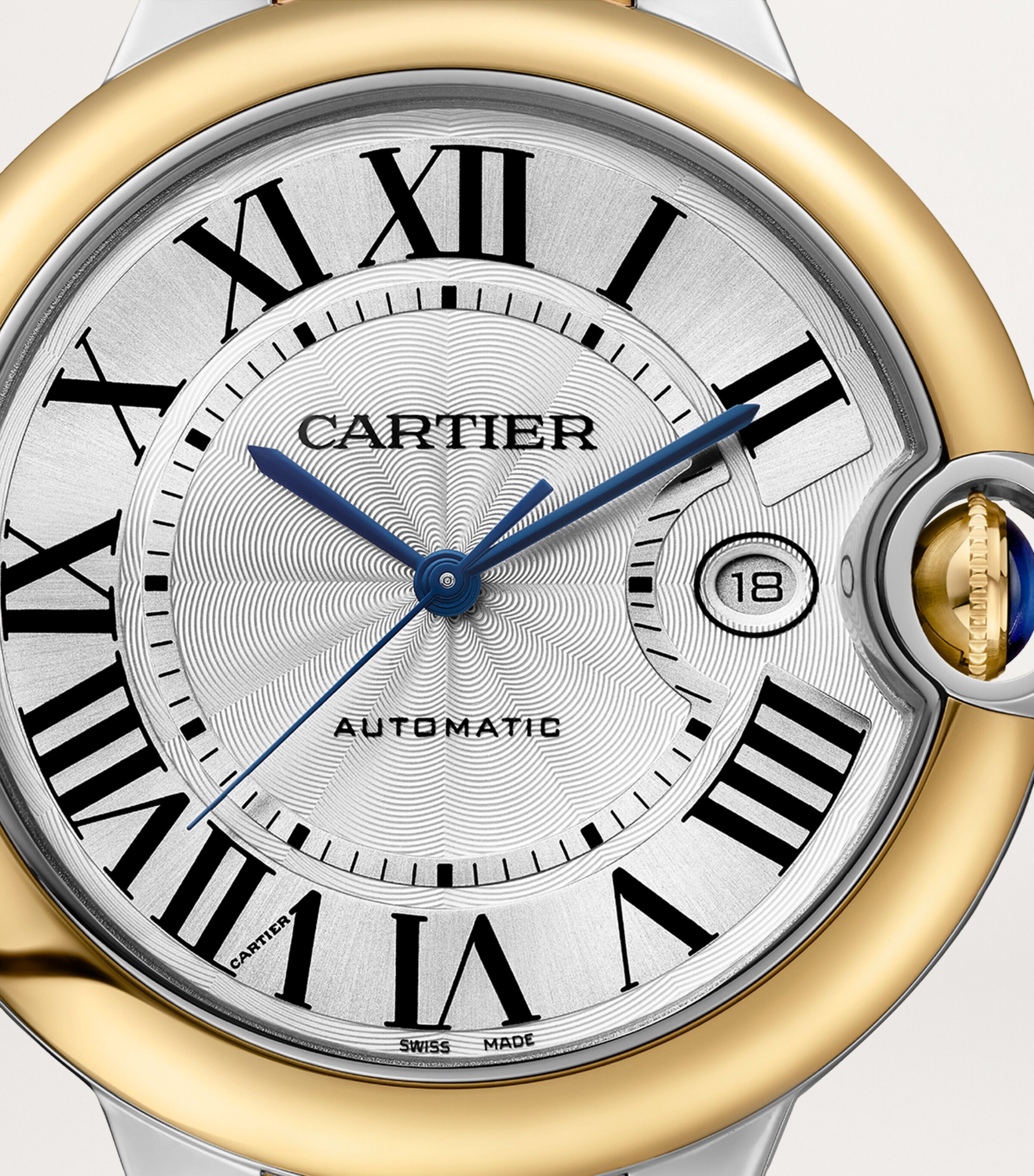 Cartier Yellow Gold and Stainless Steel Ballon Bleu de Cartier Watch 42mm Silver Image 3