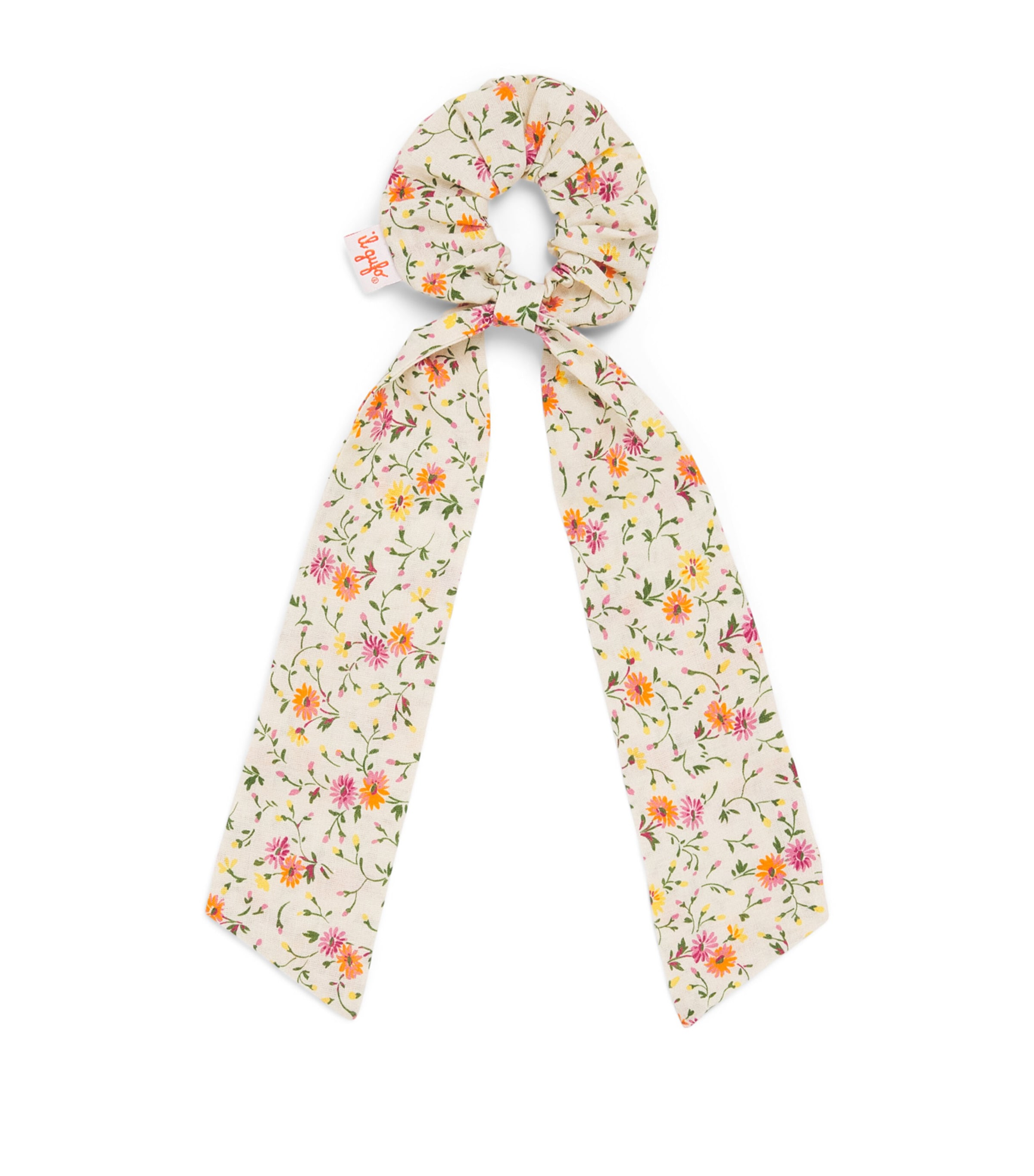 Il Gufo Floral Ribbon Scrunchie Orange Image 1