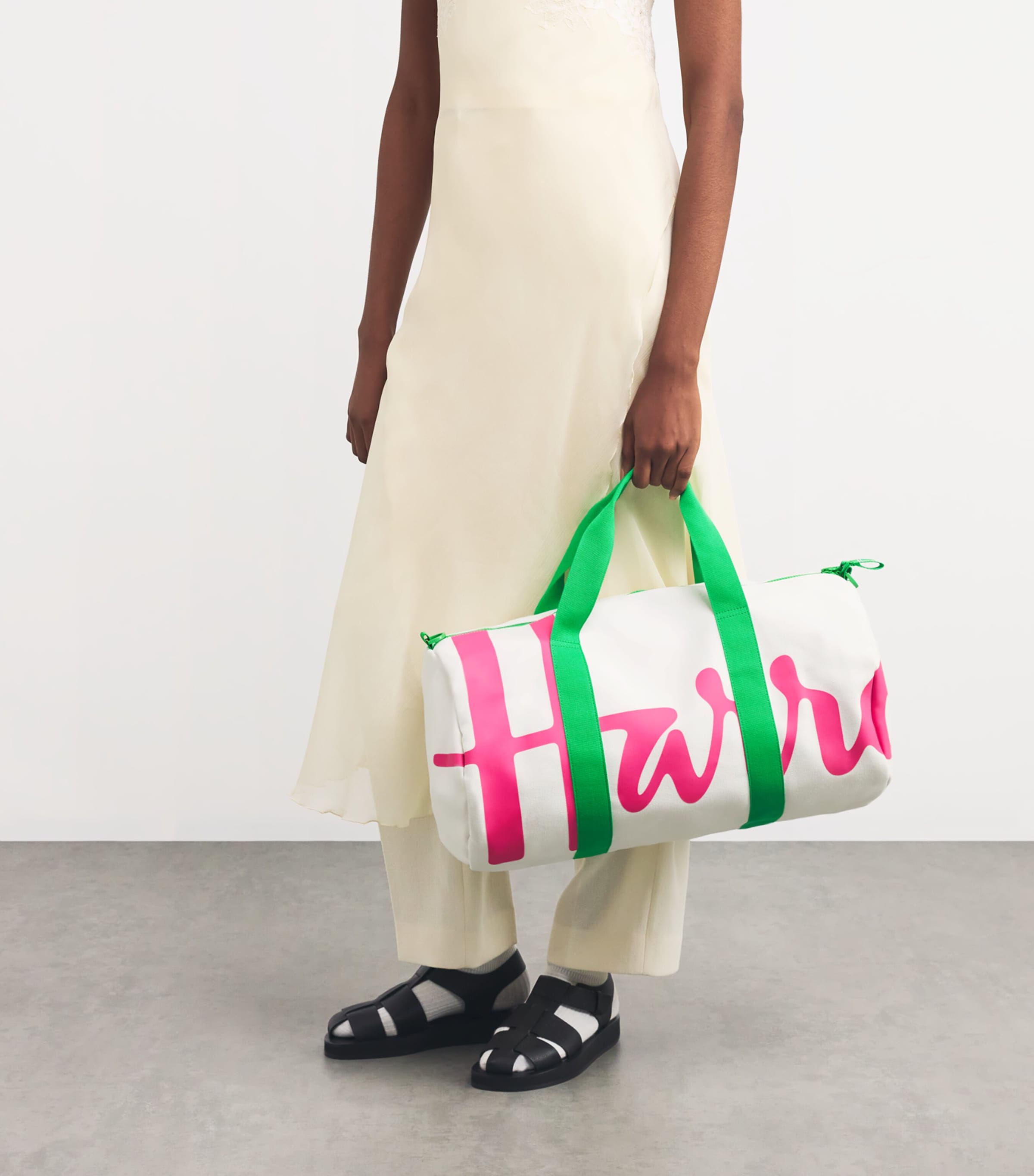 Harrods Cotton Logo Barrel Bag | Harrods US