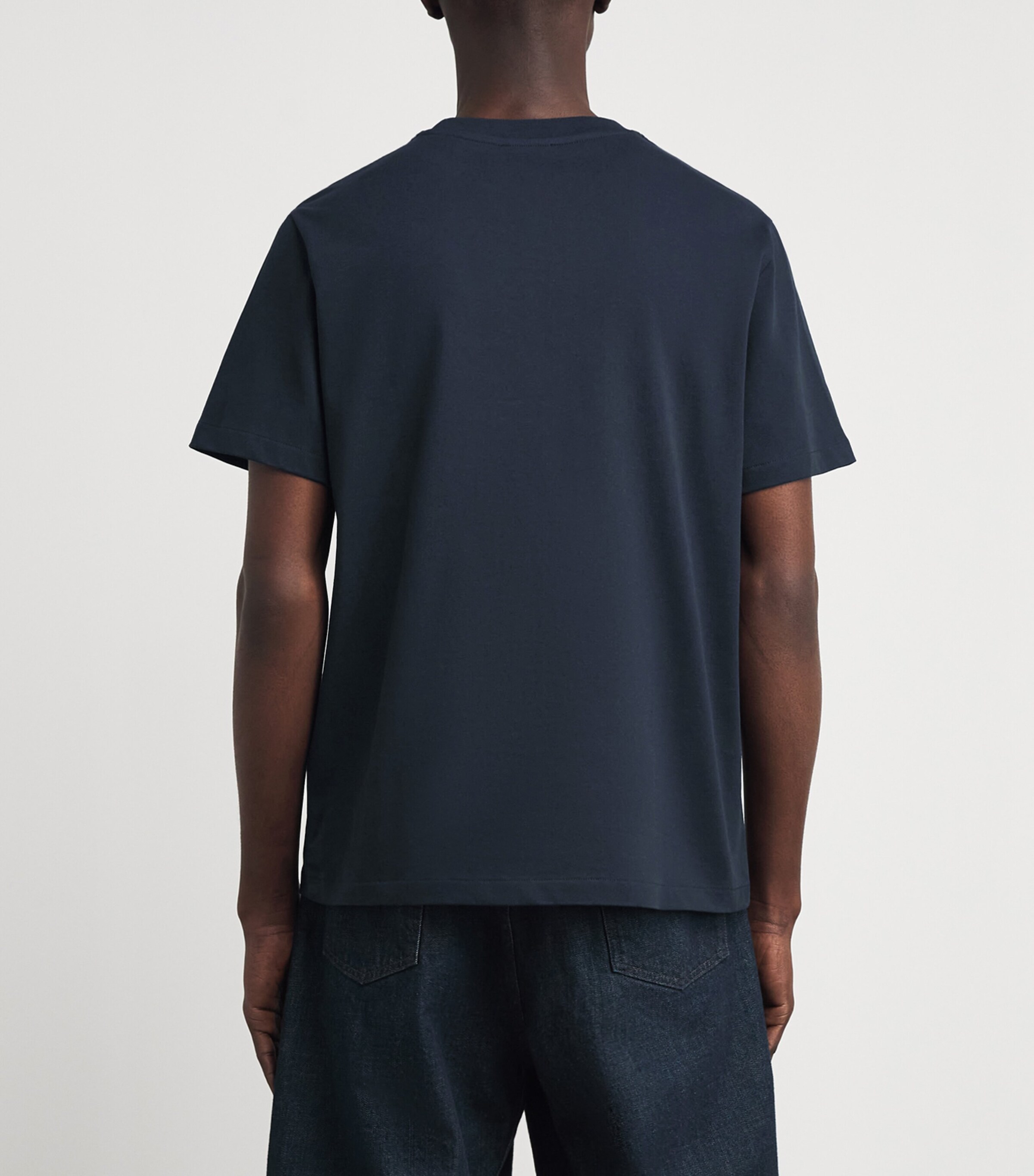 A.P.C. Mens Cotton Logo T-Shirt Tiq Dark Navy/ecru Image 5