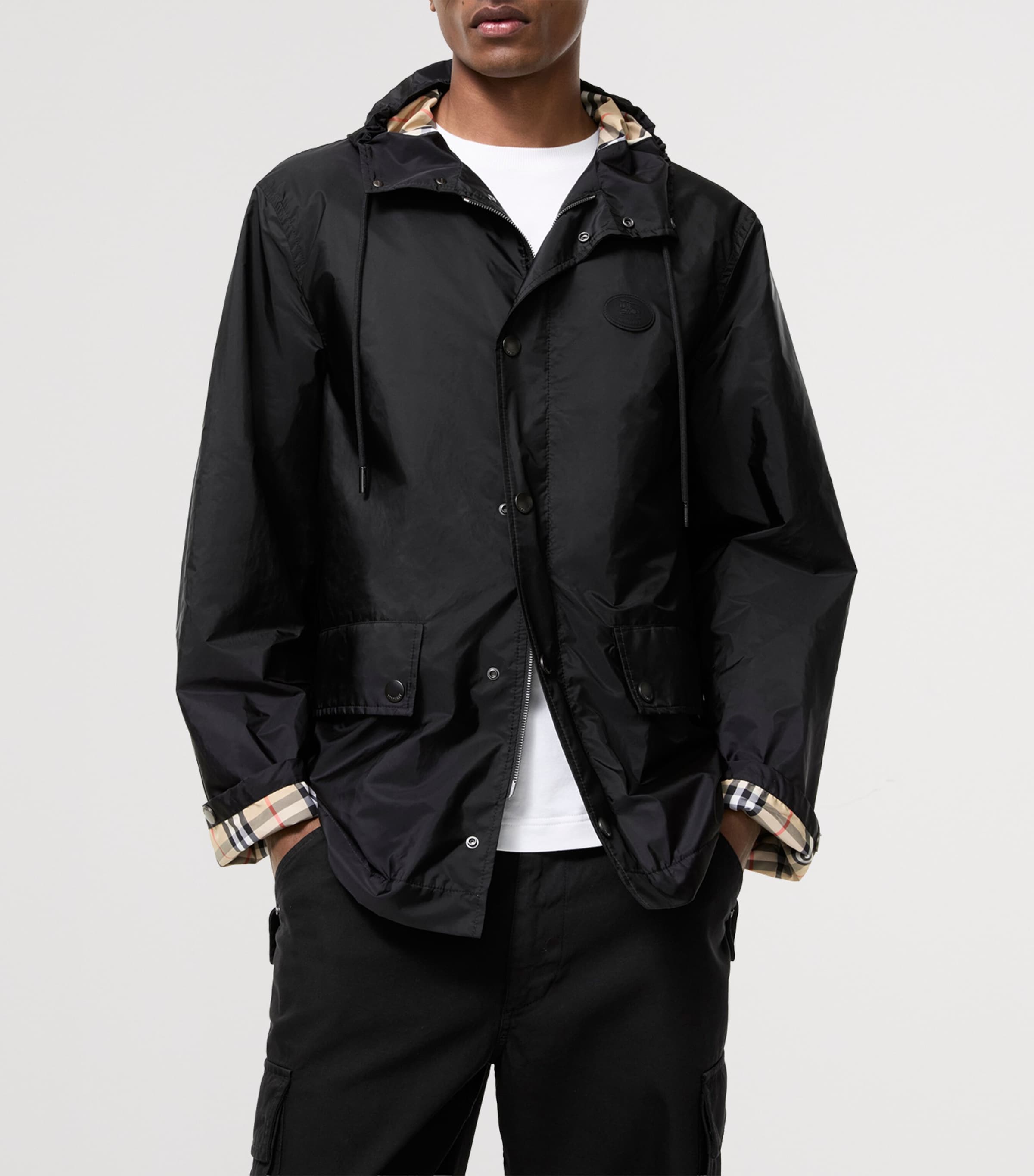 Burberry Mens Hooded Pembrey Jacket Black Image 2