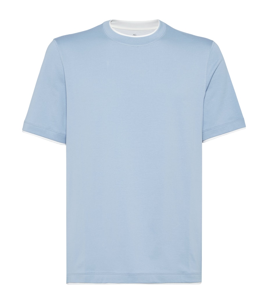 Cotton Faux-Layered T-Shirt CJD84 Image 1