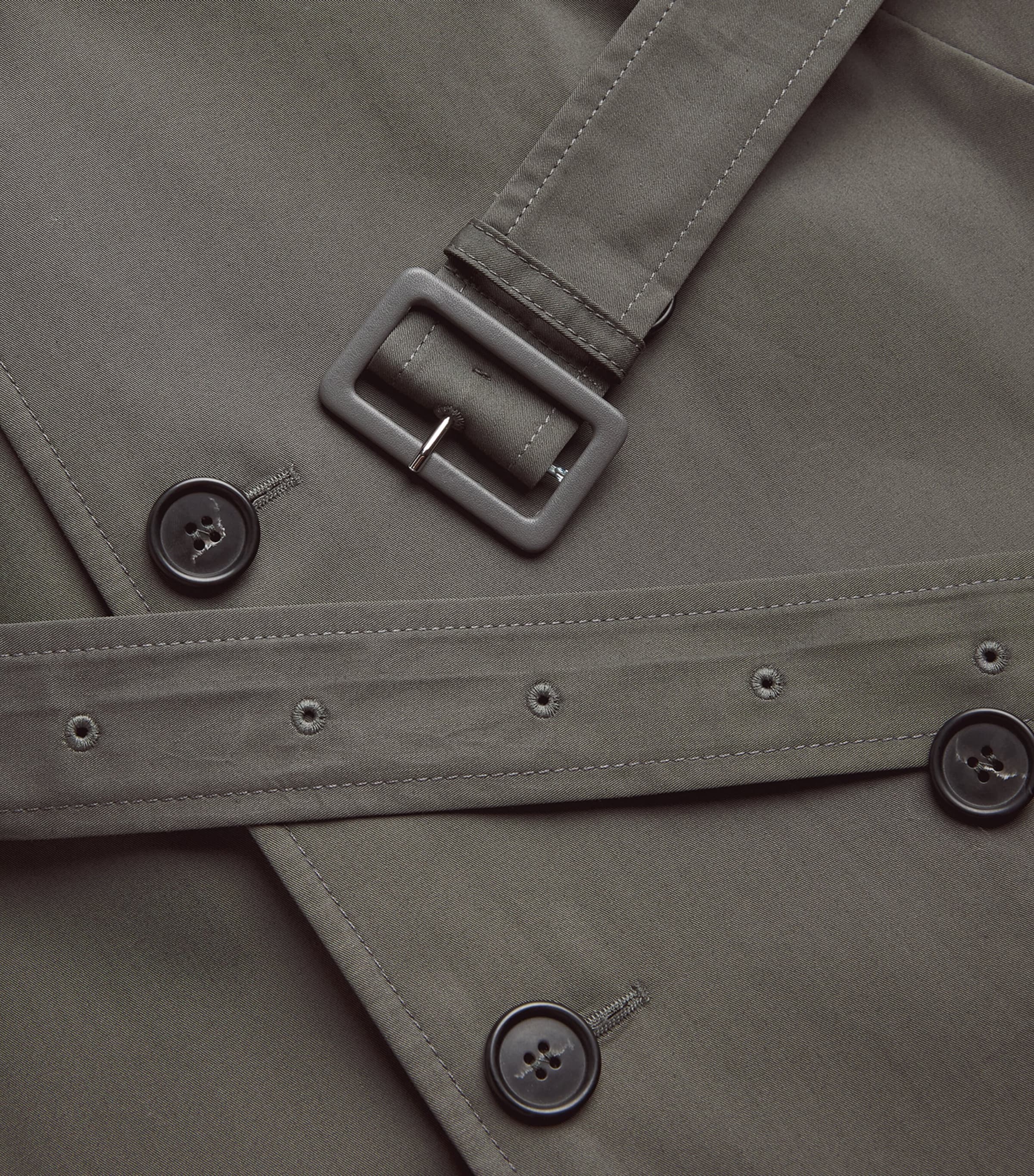 MM6 Maison Margiela Grey Cotton Hood-Detail Trench Coat