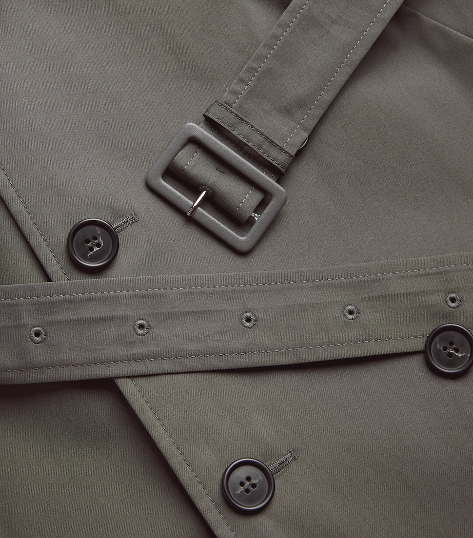 Cotton Hood-Detail Trench Coat 860- GREY Image 5