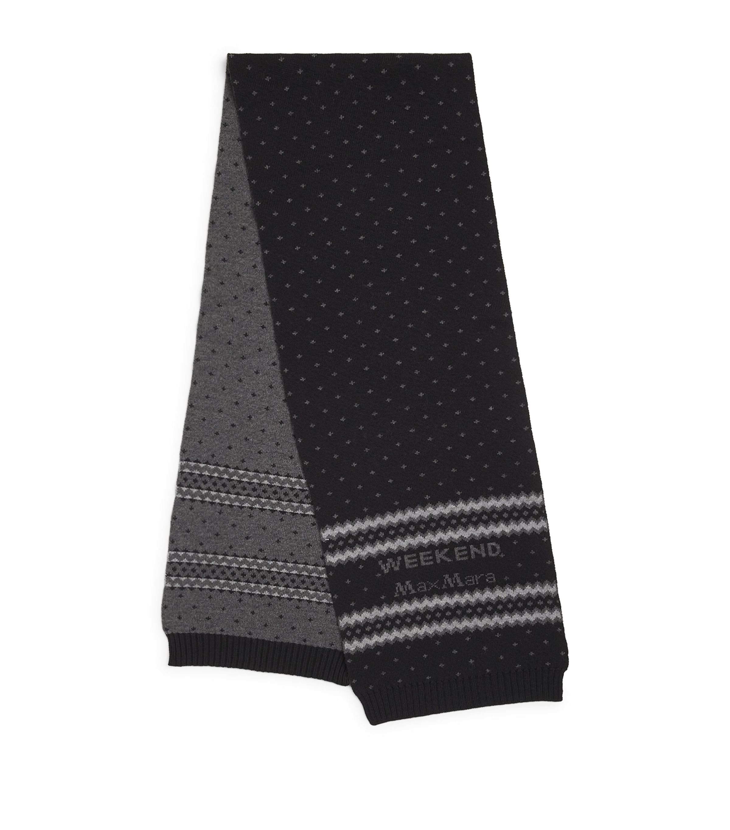 Weekend Max Mara Wool Jacquard Scarf In Black