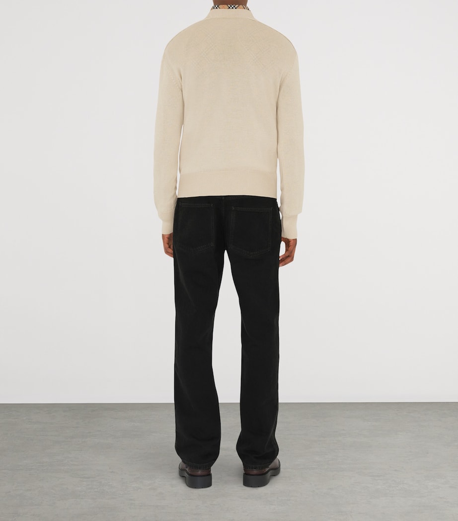 Wool Check Label Sweater NUTMEG Image 4