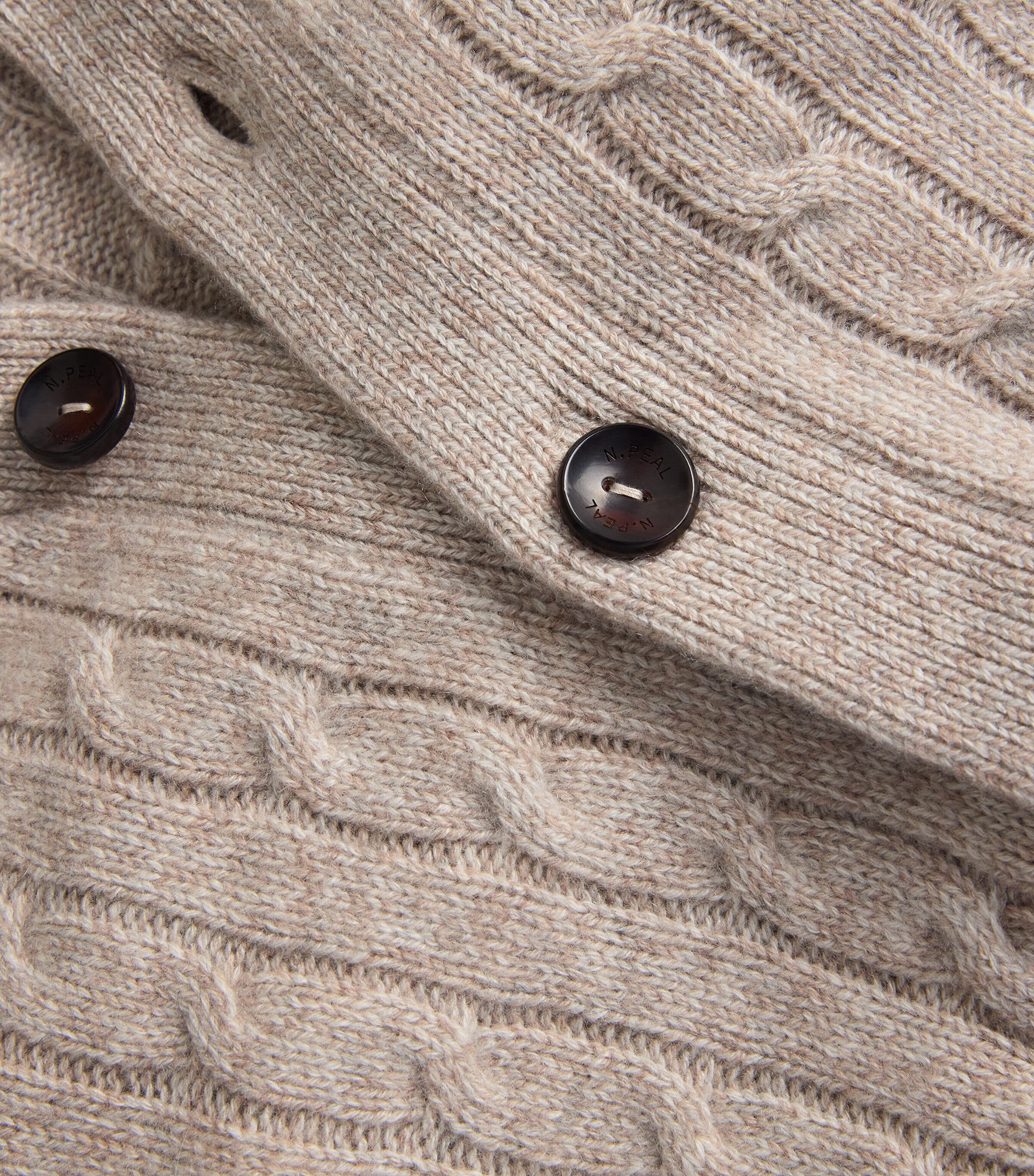 N.Peal Mens Cashmere Garrick Shawl-Collar Cardigan Bbh Basillica Beige Image 5