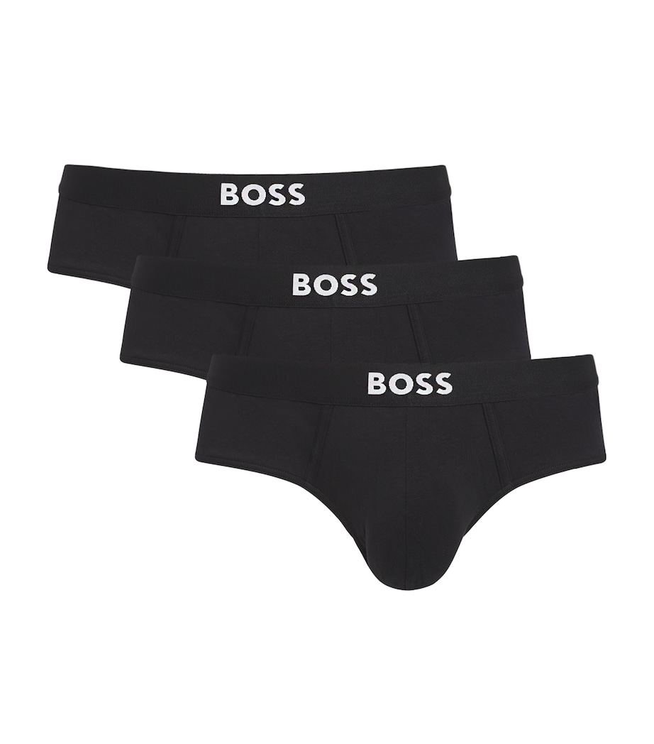 Stretch-Cotton Logo Briefs (Pack of 3) 001-BLACK Image 1