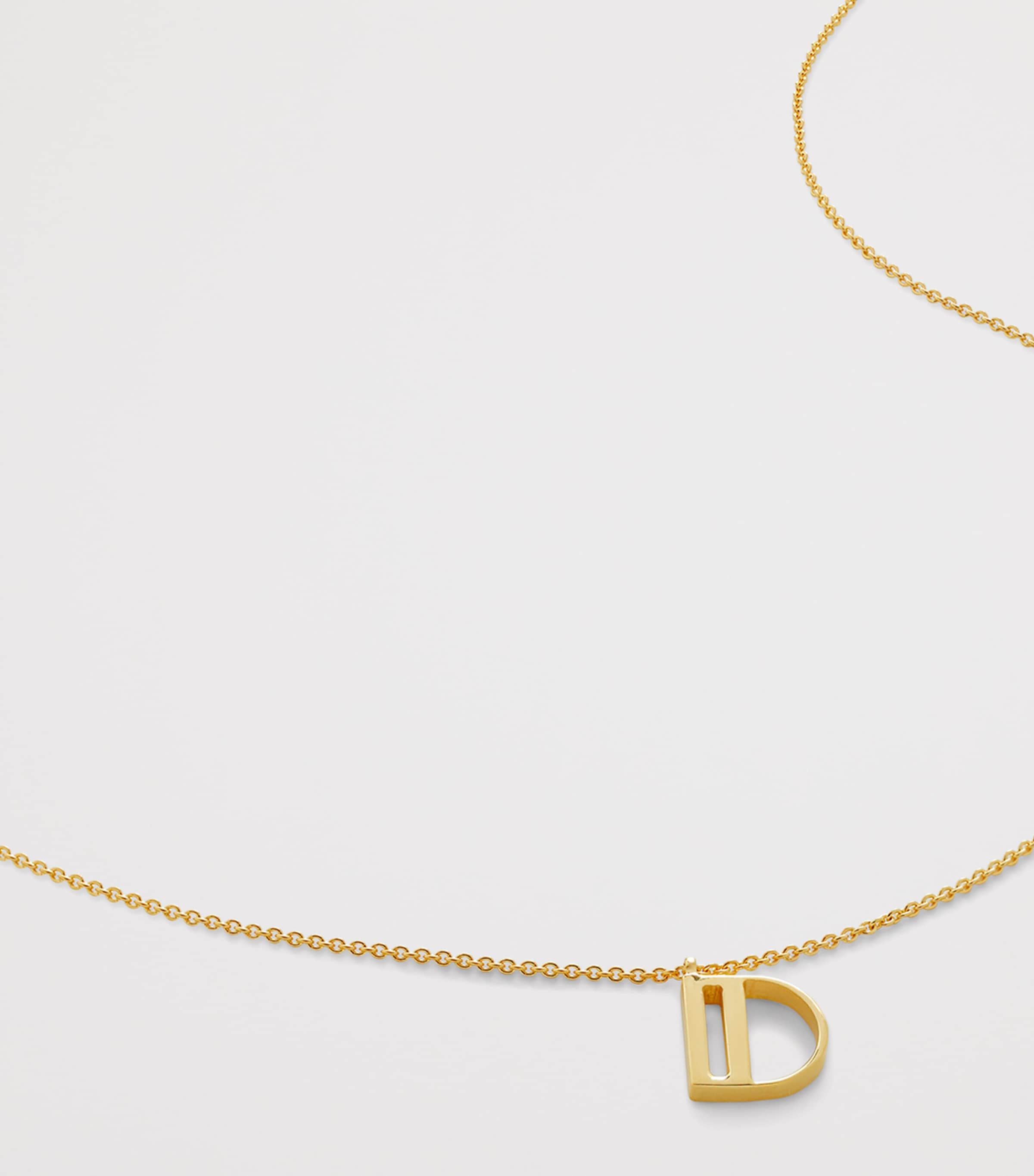 Monica Vinader Gold Vermeil D Initial Necklace | Harrods UK