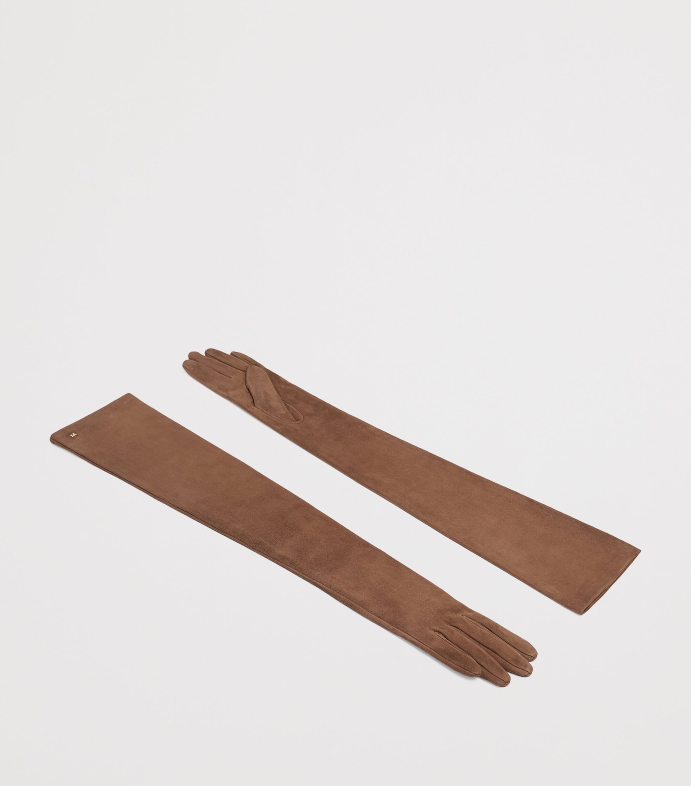 Max Mara Suede Long Gloves Brown Image 3
