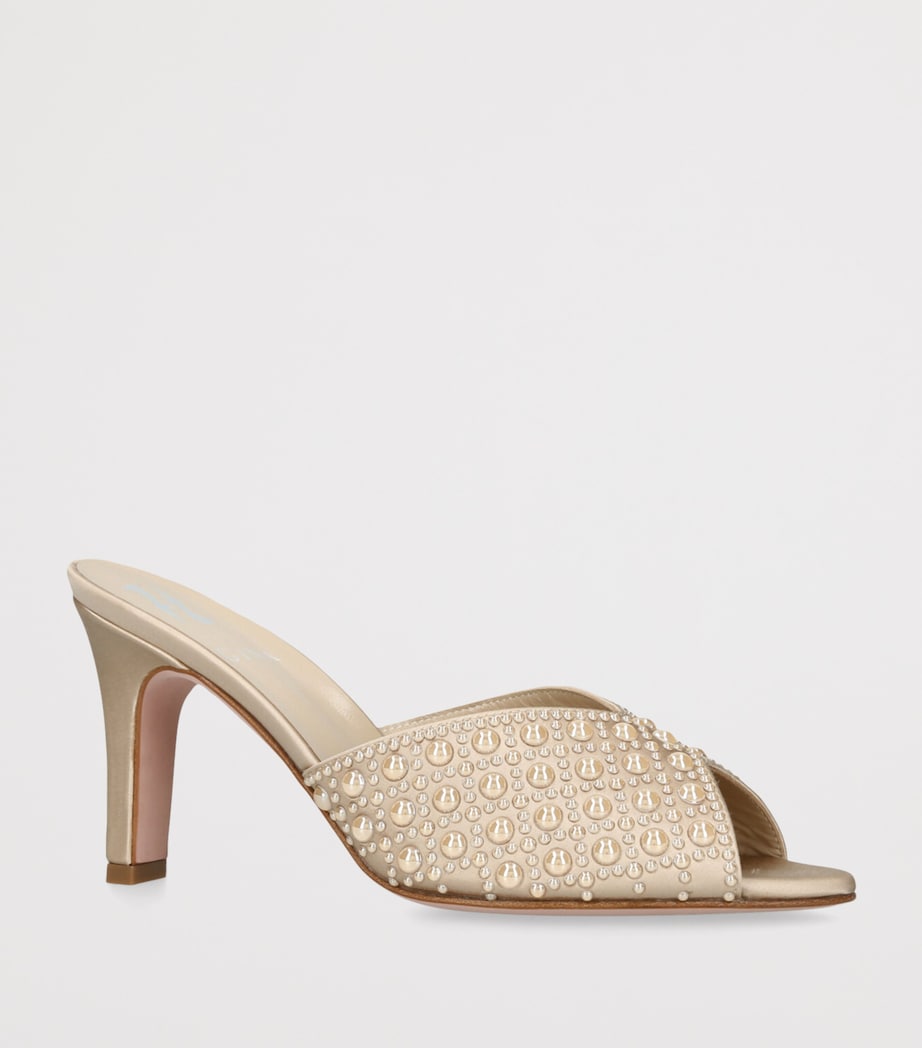 Gina Satin Embellished Alyssa Heeled Mules 85 Camel/comb Image 3