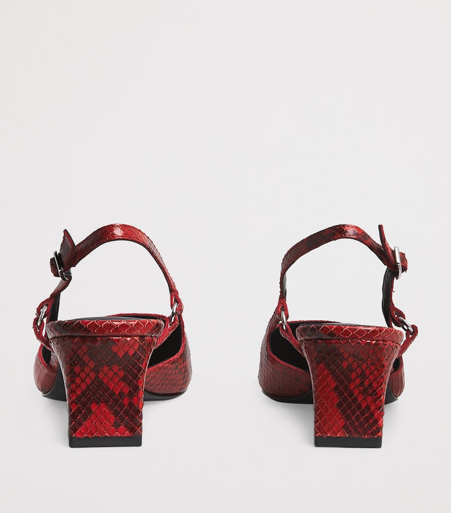 Leather Slingback Heels 50 RED Image 4