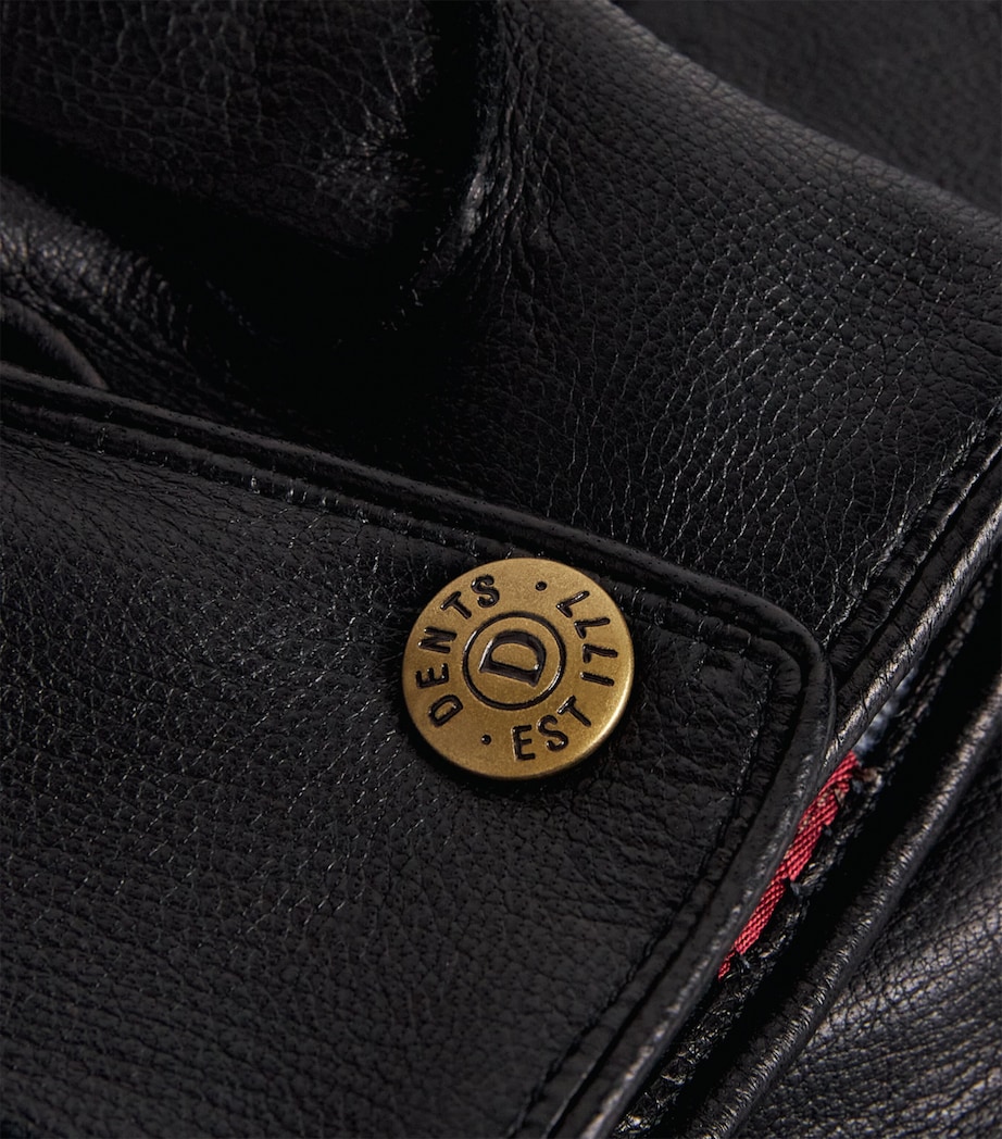 Deerskin Cashmere-Lined Eton Gloves BLACK (PEWTER) Image 2