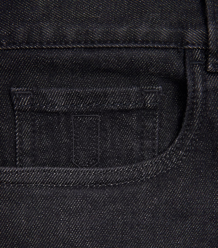 Canali Mens Stretch-Cotton-Cashmere Straight Jeans Black Image 6