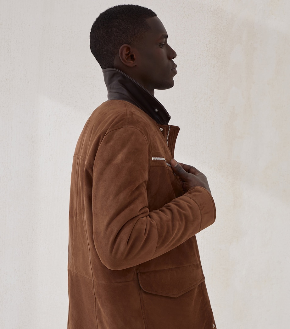 Suede Leather Padded Jacket CWB63 Image 5