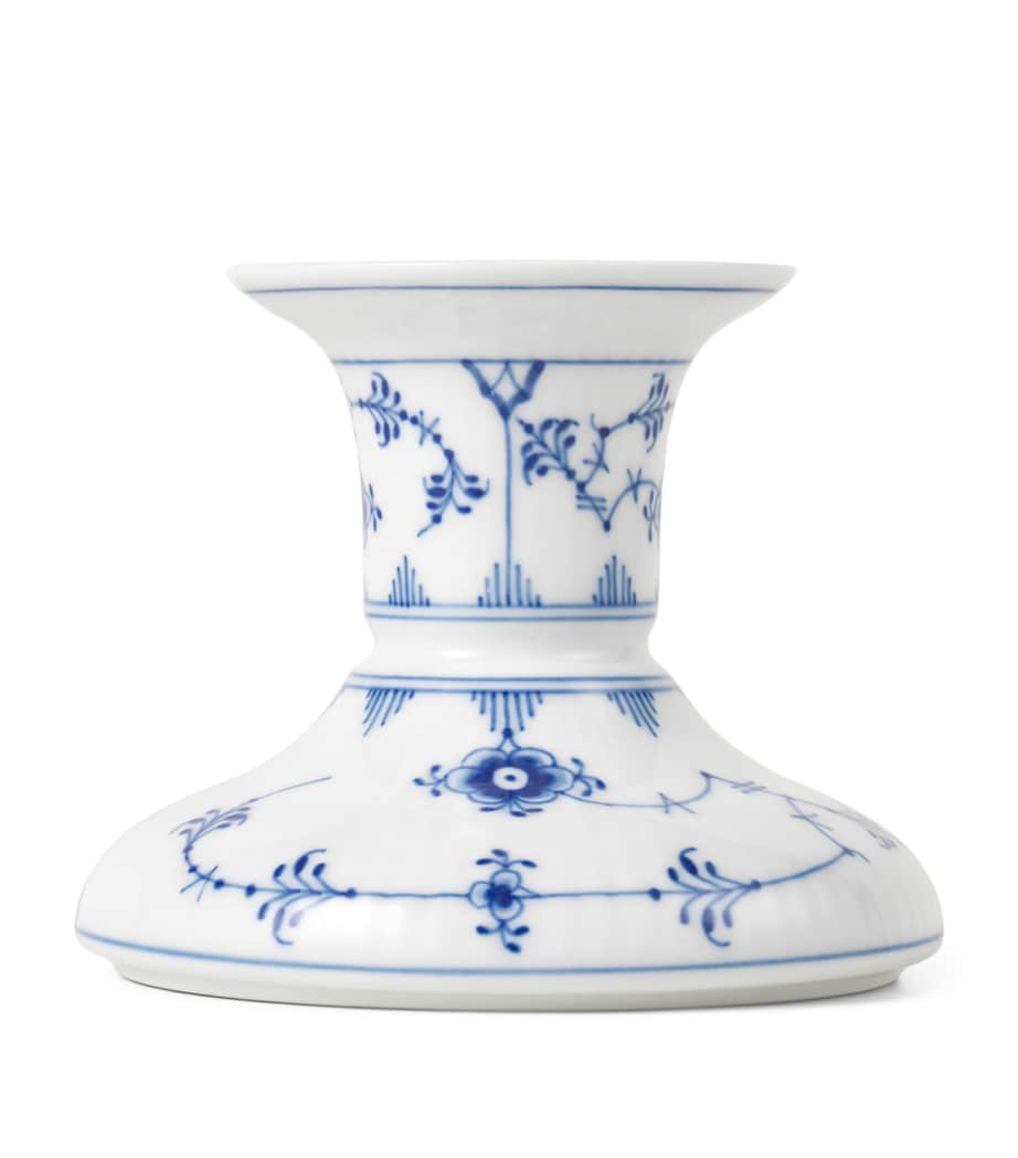 Porcelain Blue Fluted Plain Candle Holder BLUE Image 1