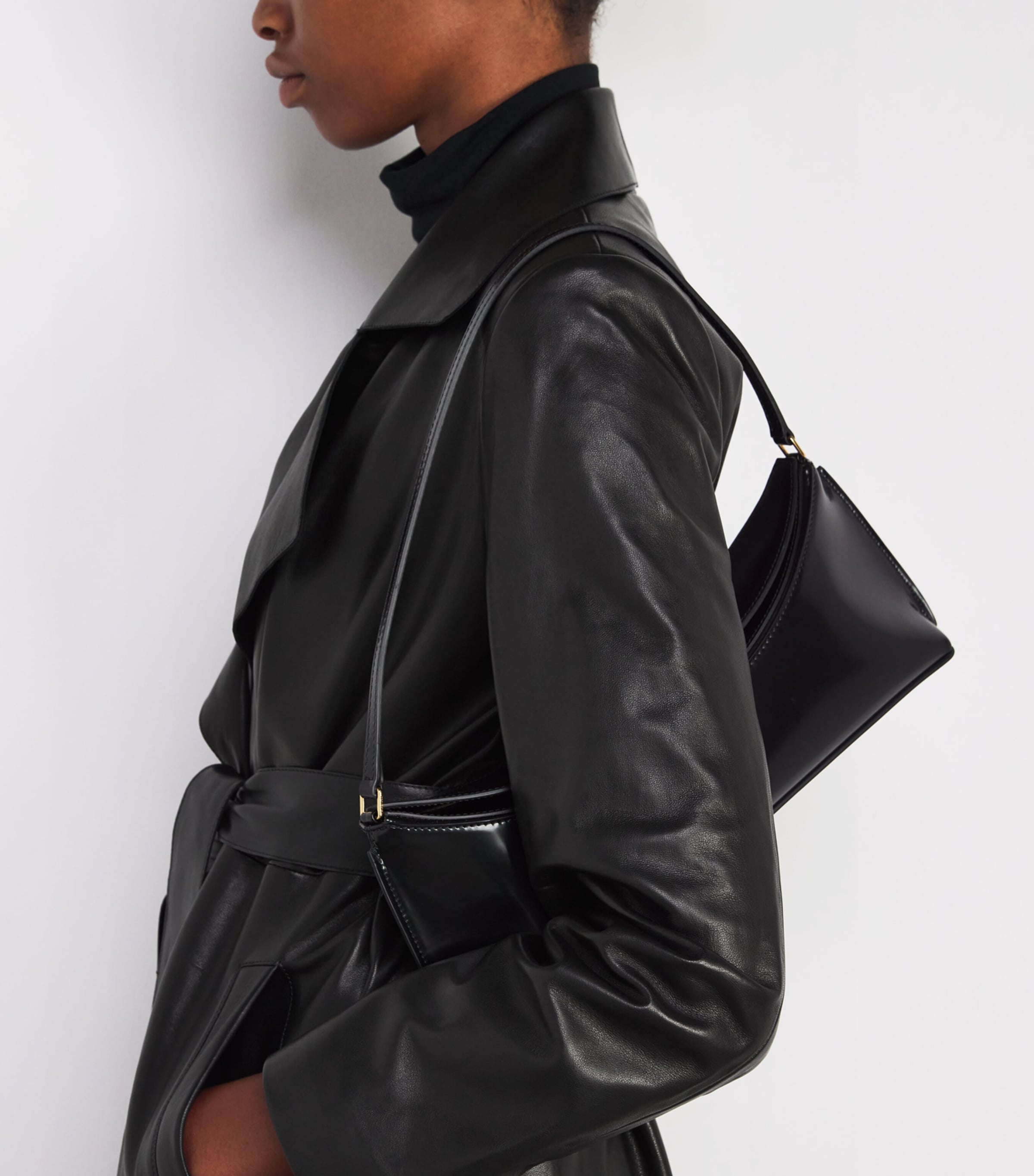 NOUR HAMMOUR Black Lambskin Kasha Coat | Harrods US
