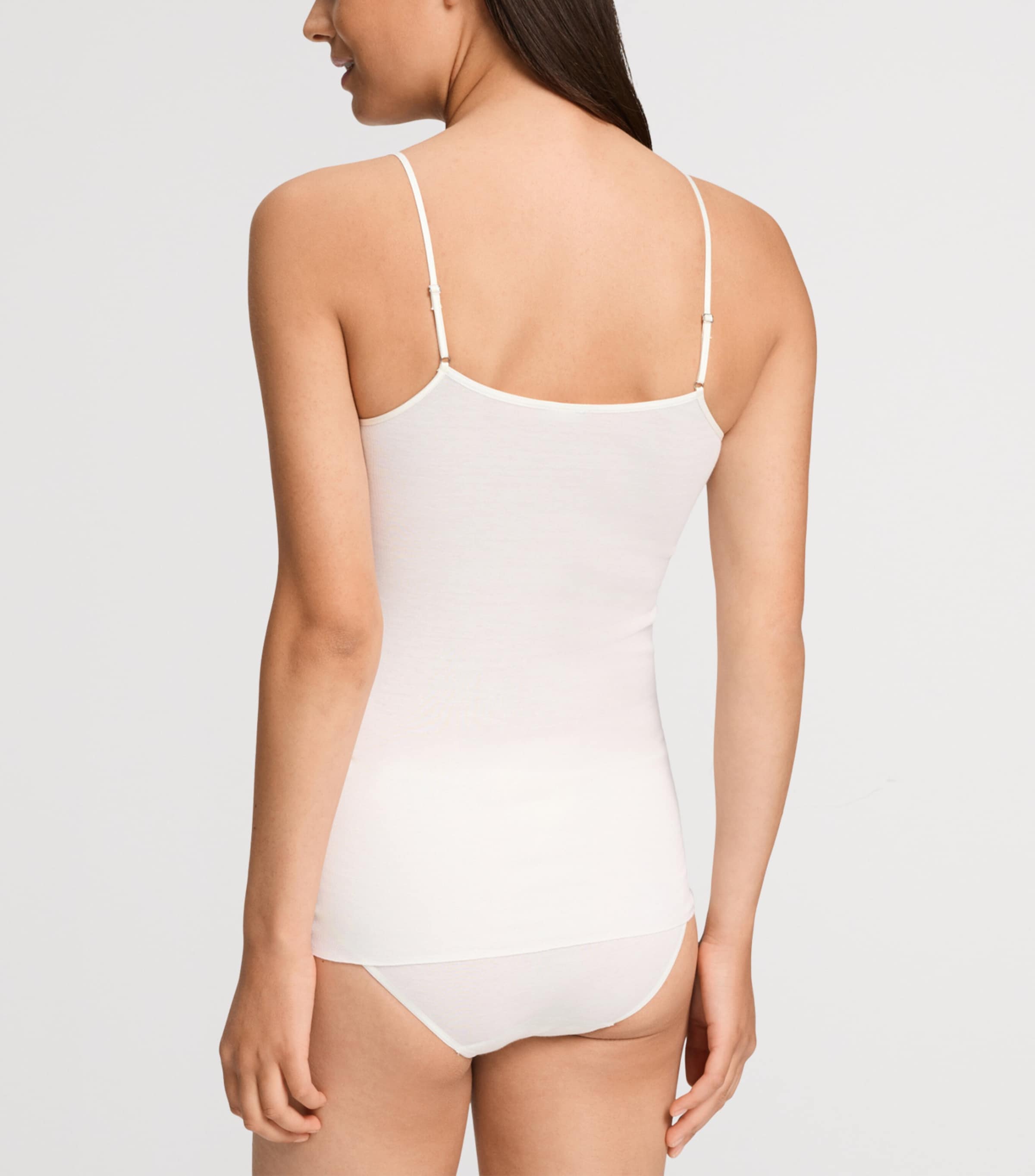 Hanro Womens Cotton Rosaria Tank Top Off White Image 5