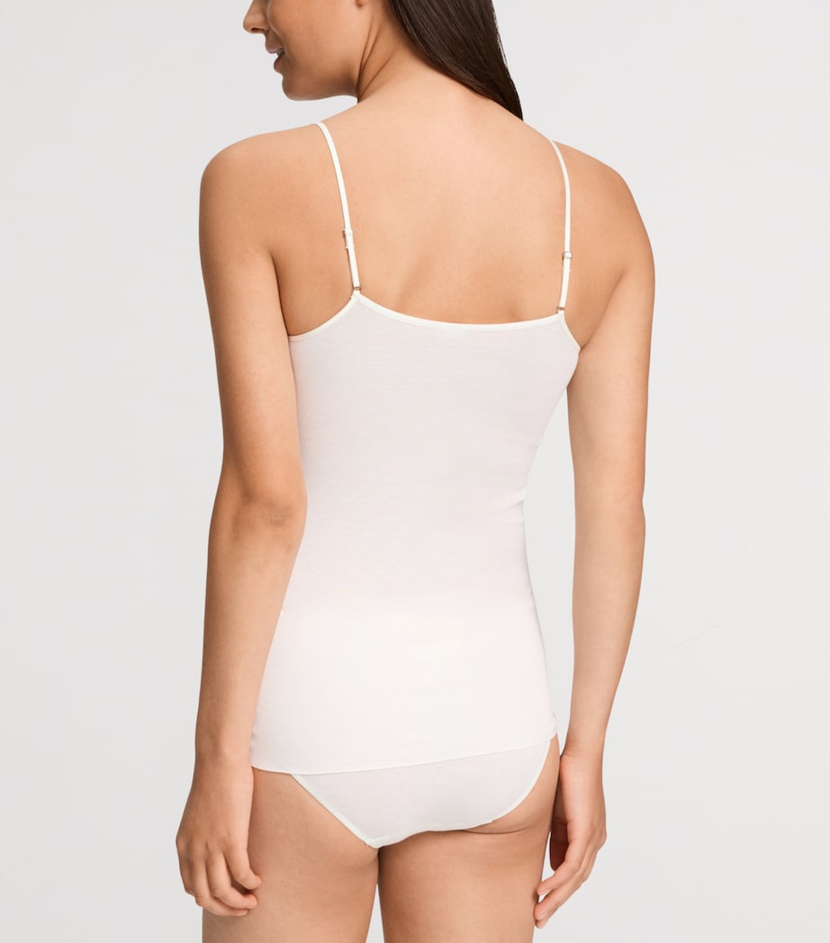 Hanro Womens Cotton Rosaria Tank Top Off White Image 5