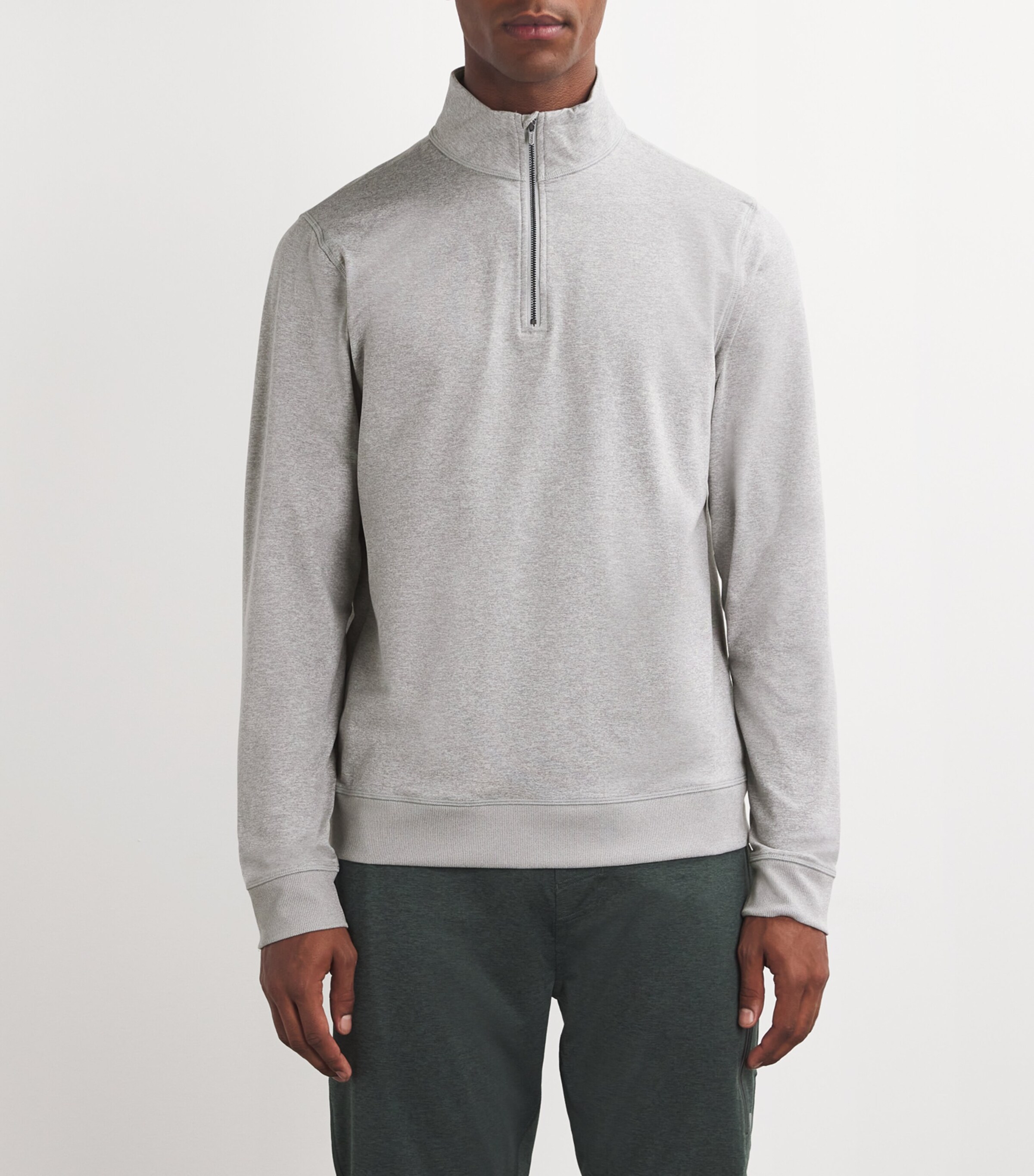VUORI Mens Half-Zip Coronado  Sweater Light Heather Image 3