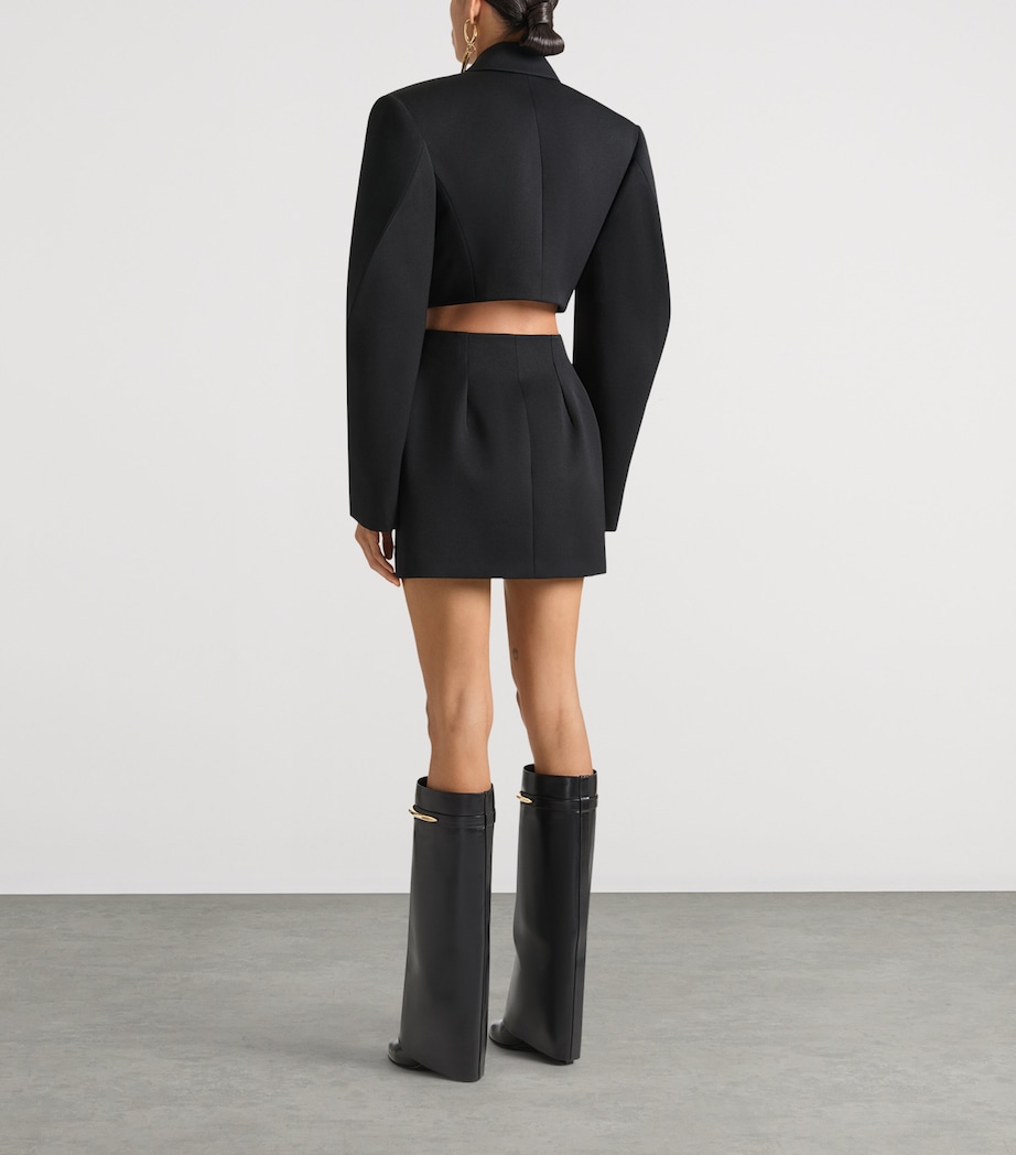 Wool Tailored Mini Skirt BLACK Image 3