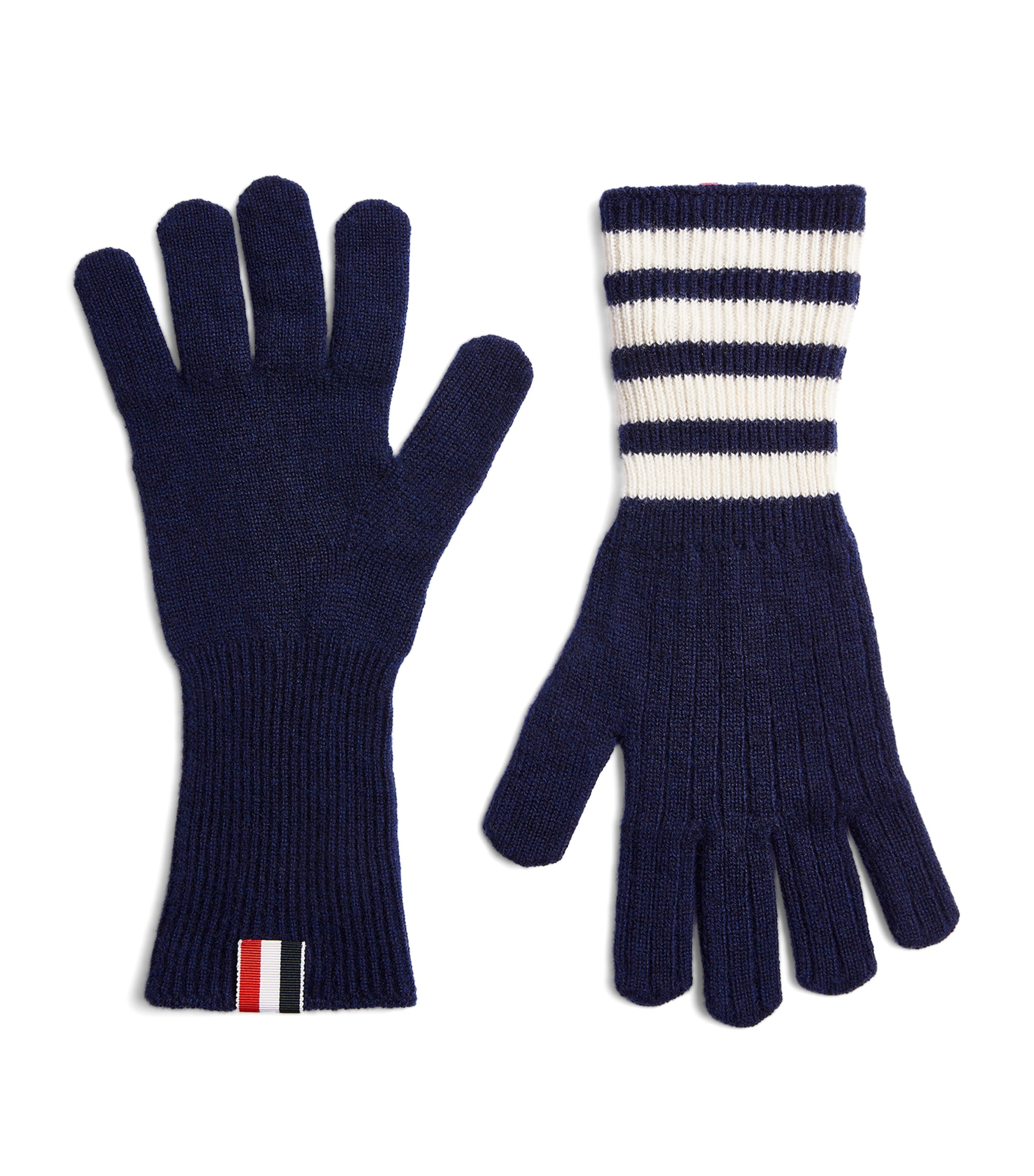 Thom Browne Cashmere 4-bar Gloves In Navy