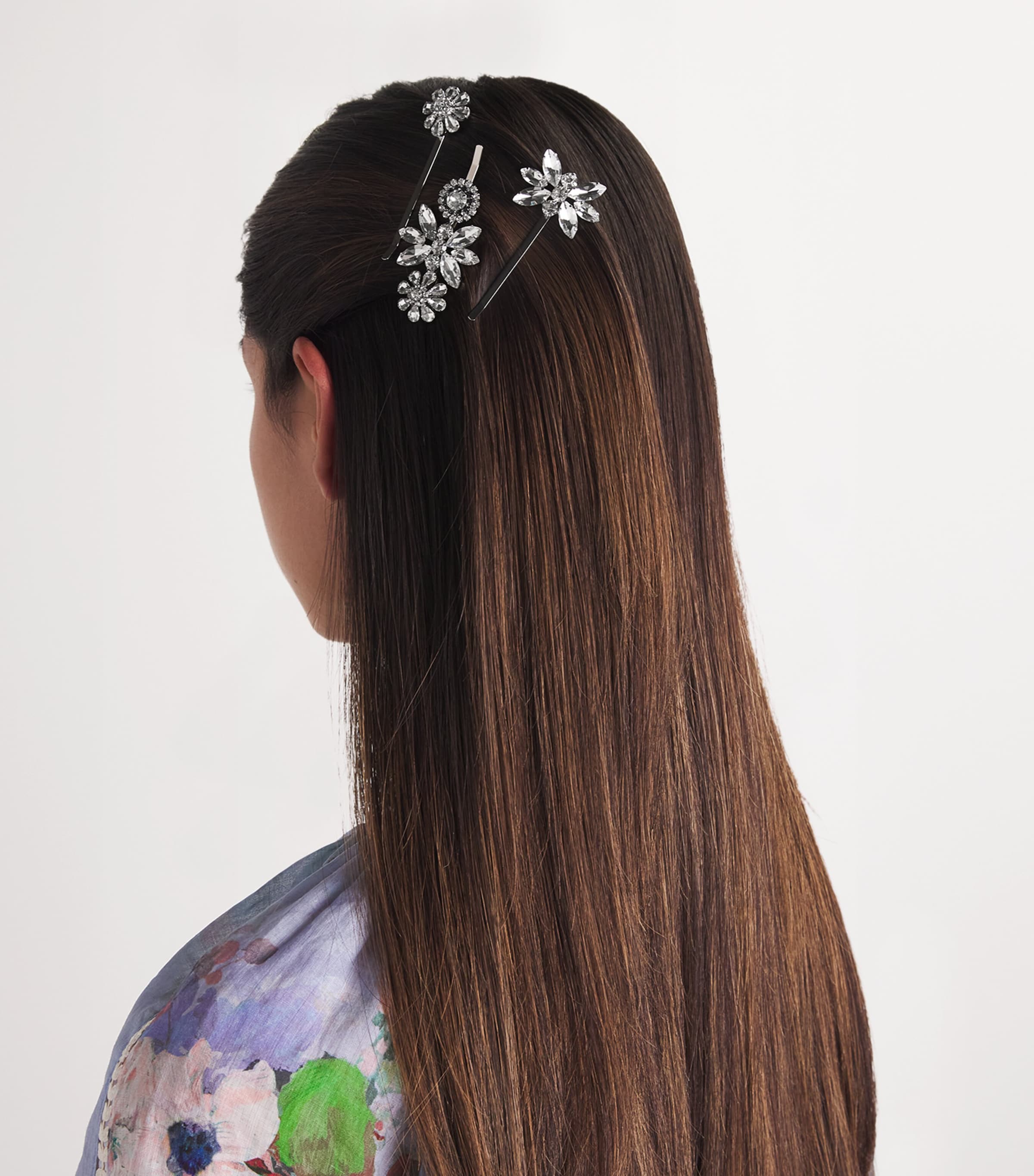 Zimmermann Embellished Crystal Hair Slides Silver/clear Image 3