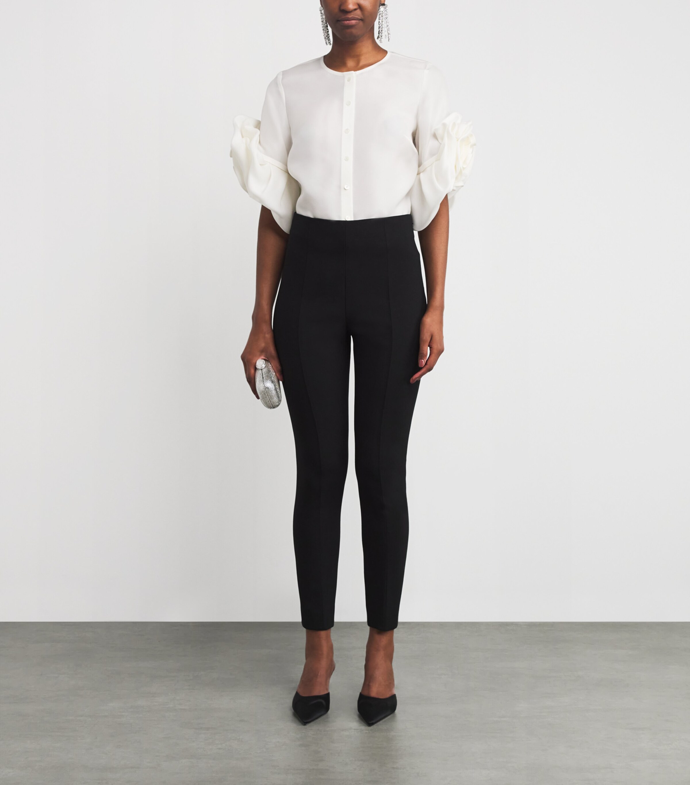 Stretch-Virgin Wool Emilie Trousers 001 BLACK Image 2