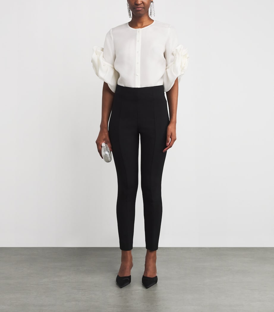 Stretch-Virgin Wool Emilie Trousers 001 BLACK Image 2